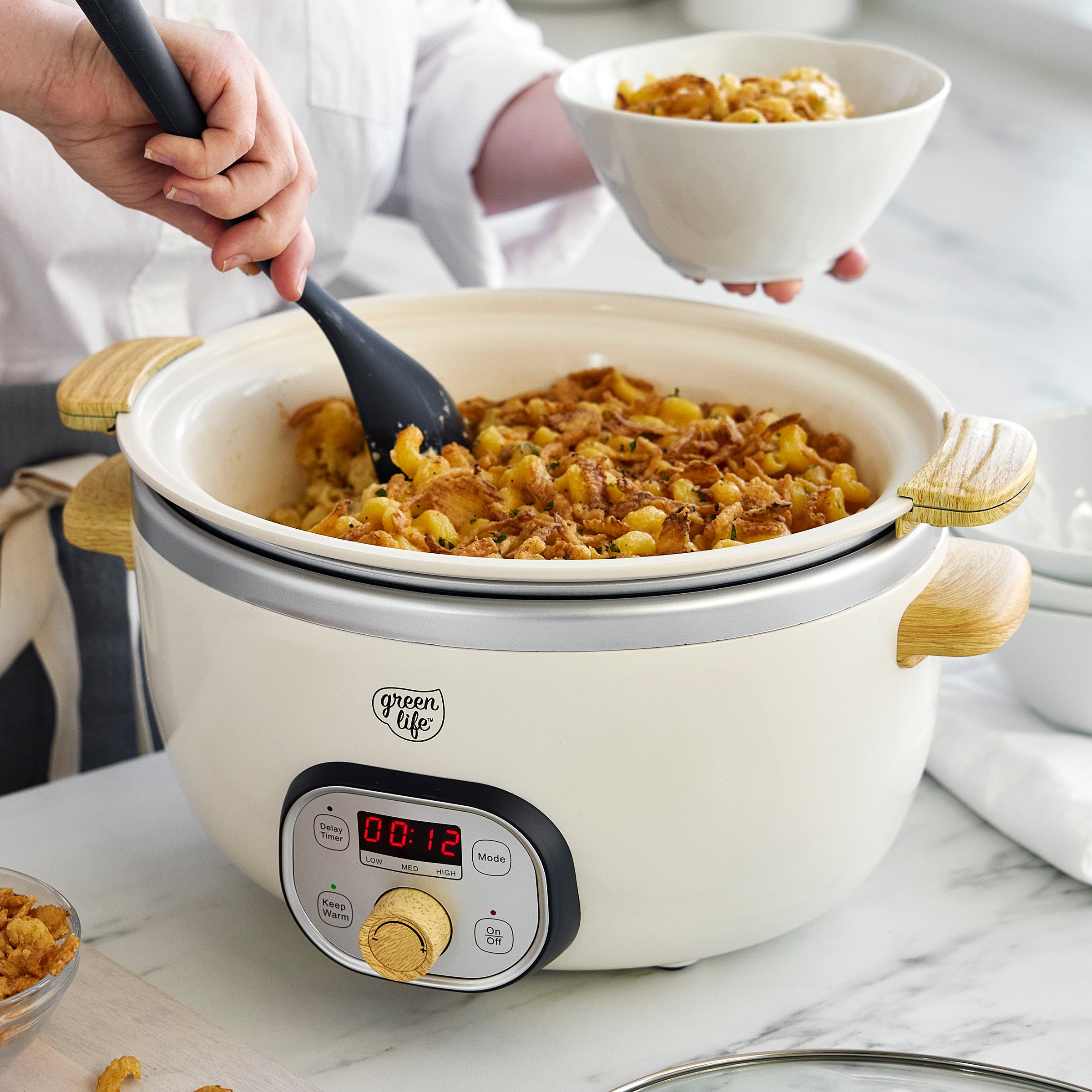 GreenLife Healthy 8-Quart Slow Cooker | Cream - Image 3