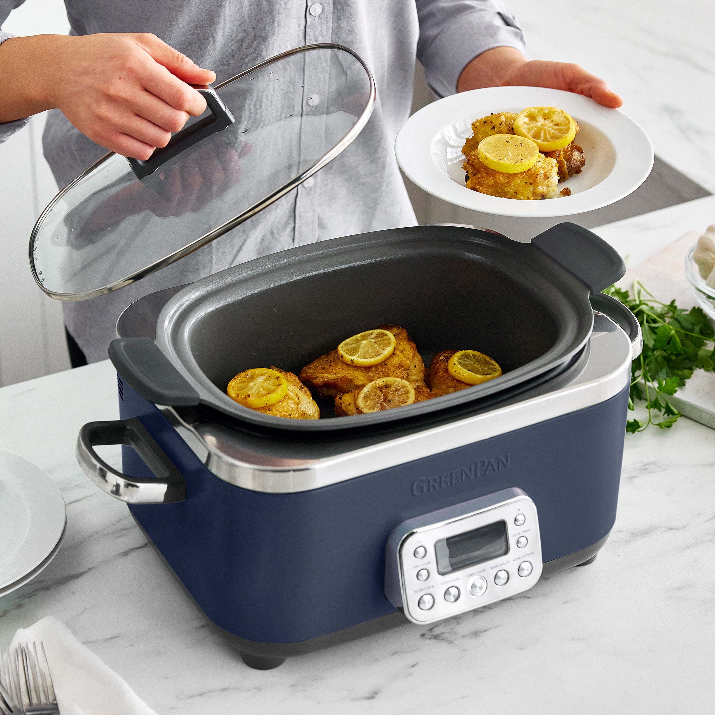 Elite 14-in-1 6-Quart Slow Cooker | Oxford Blue - Image 9