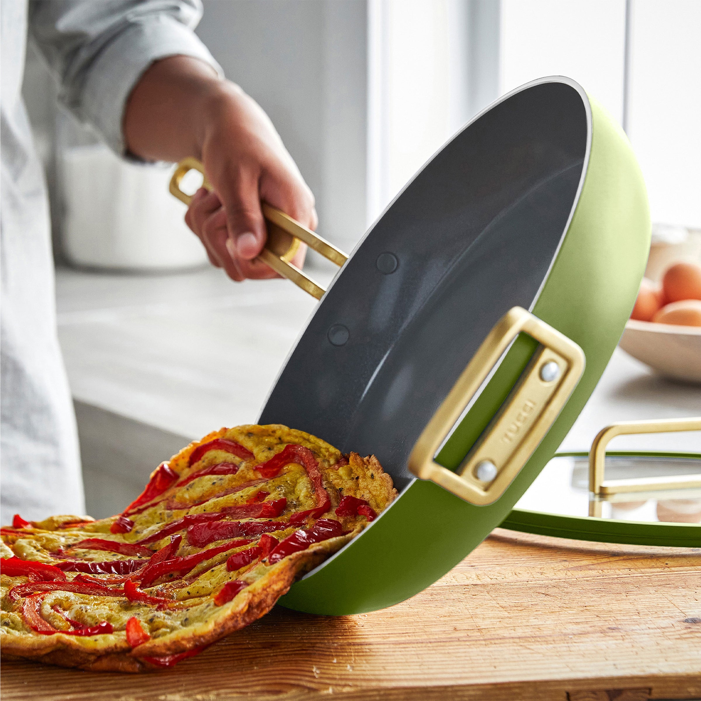 Stanley Tucci™ Ceramic Nonstick 12 Frypan with Lid | Tuscan Olive - Image 4