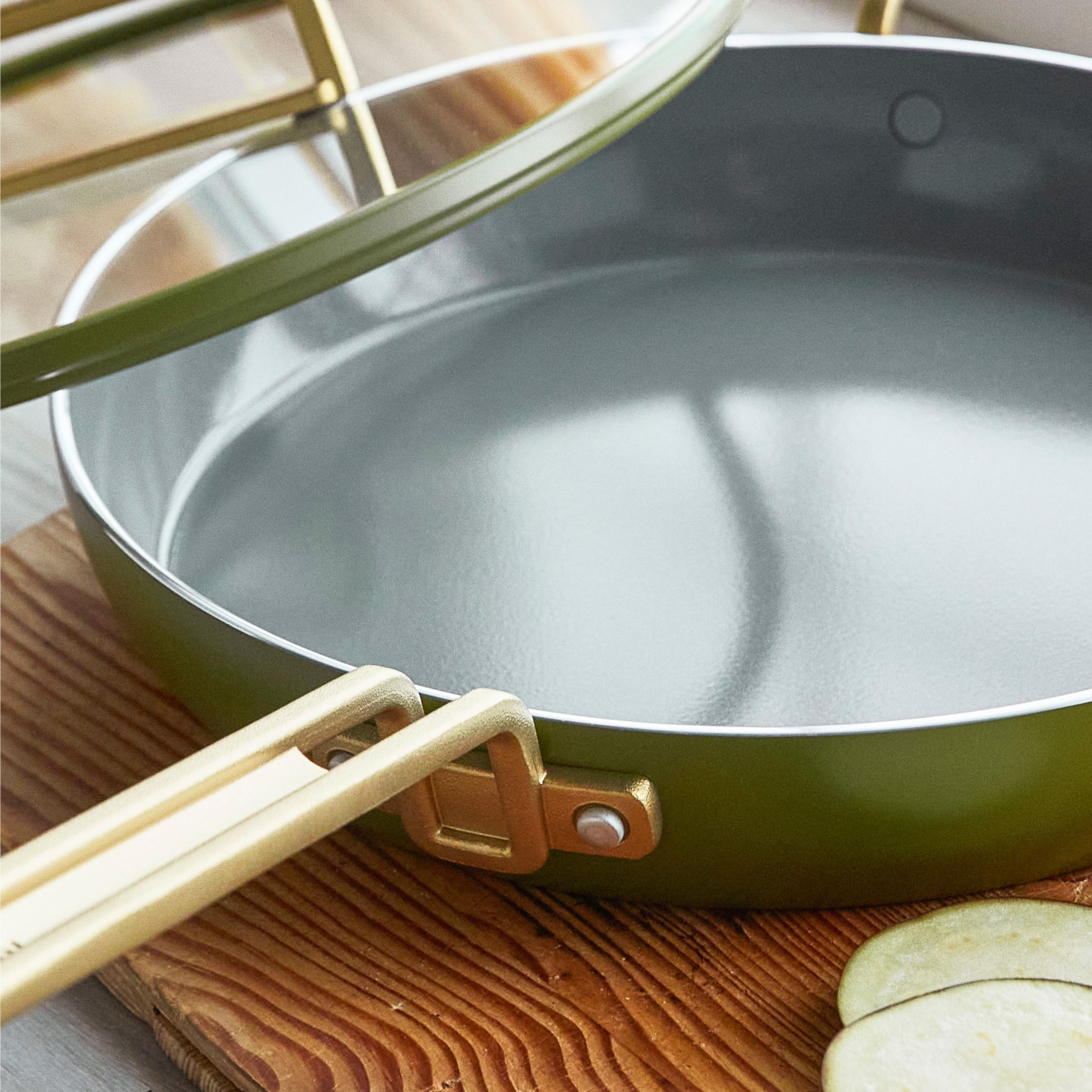 Stanley Tucci™ Ceramic Nonstick 12 Frypan with Lid | Tuscan Olive - Image 8