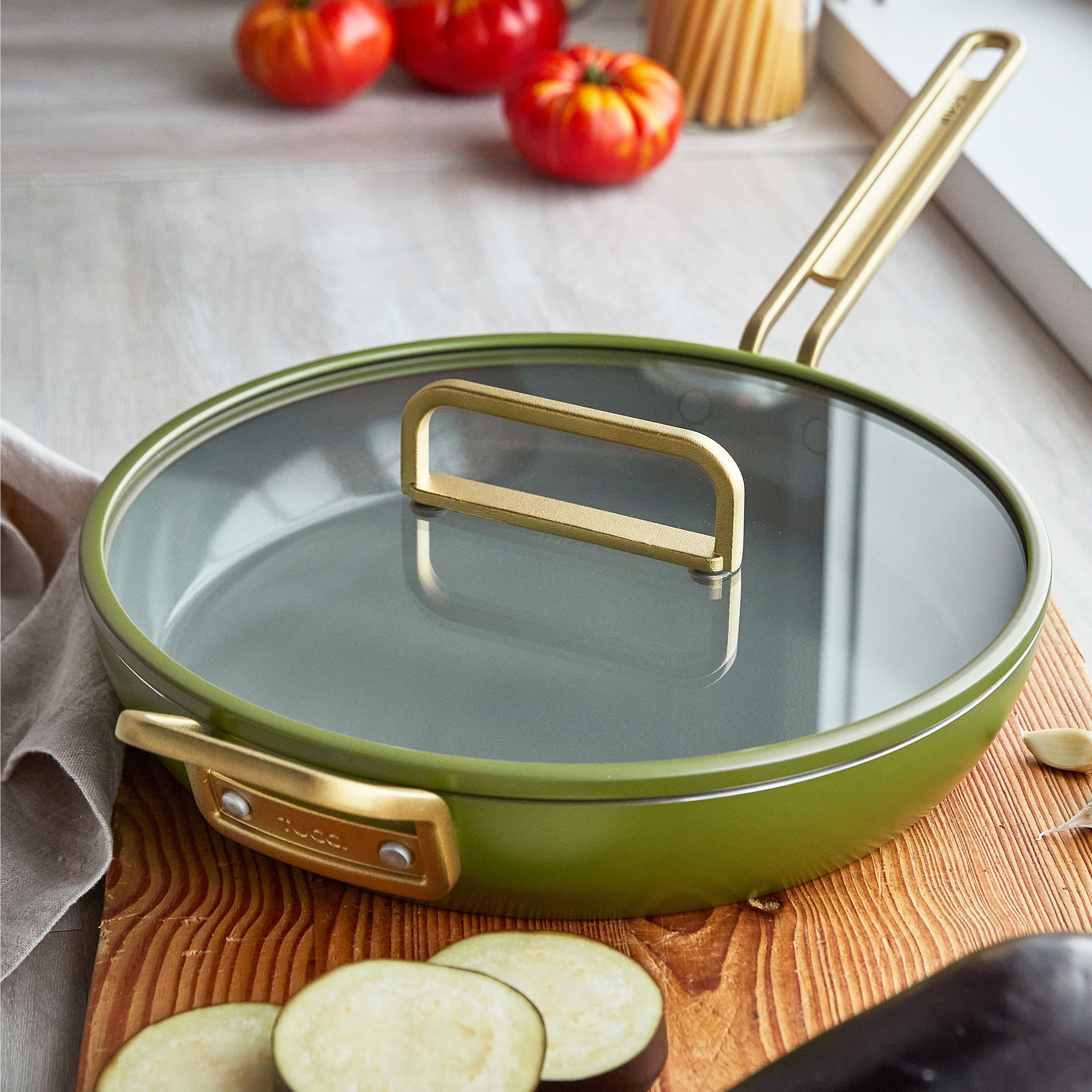 Stanley Tucci™ Ceramic Nonstick 12 Frypan with Lid | Tuscan Olive - Image 10
