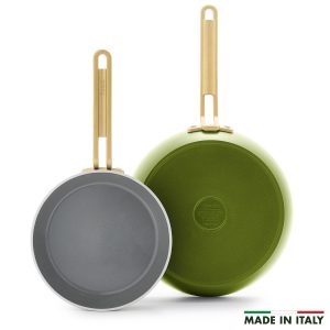 Stanley Tucci™ Ceramic Nonstick 8 and 10 Frypan Set | Tuscan Olive