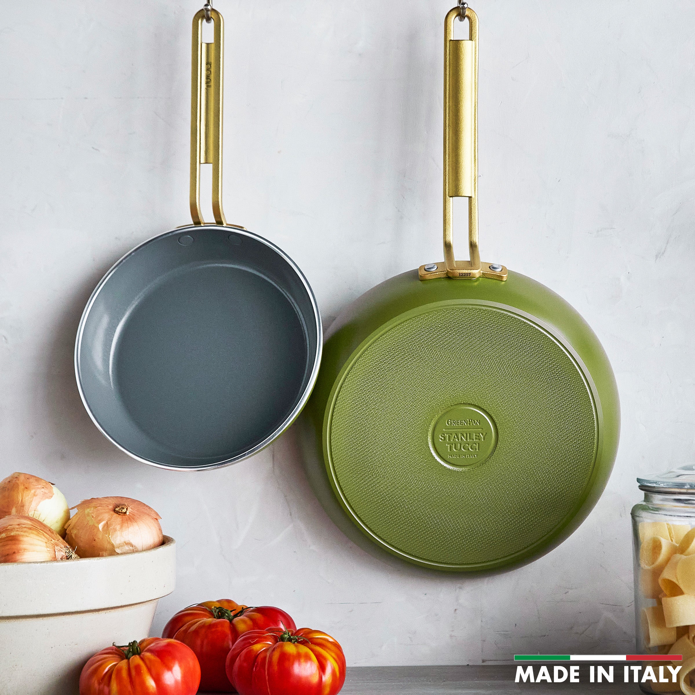 Stanley Tucci™ Ceramic Nonstick 8 and 10 Frypan Set | Tuscan Olive - Image 3