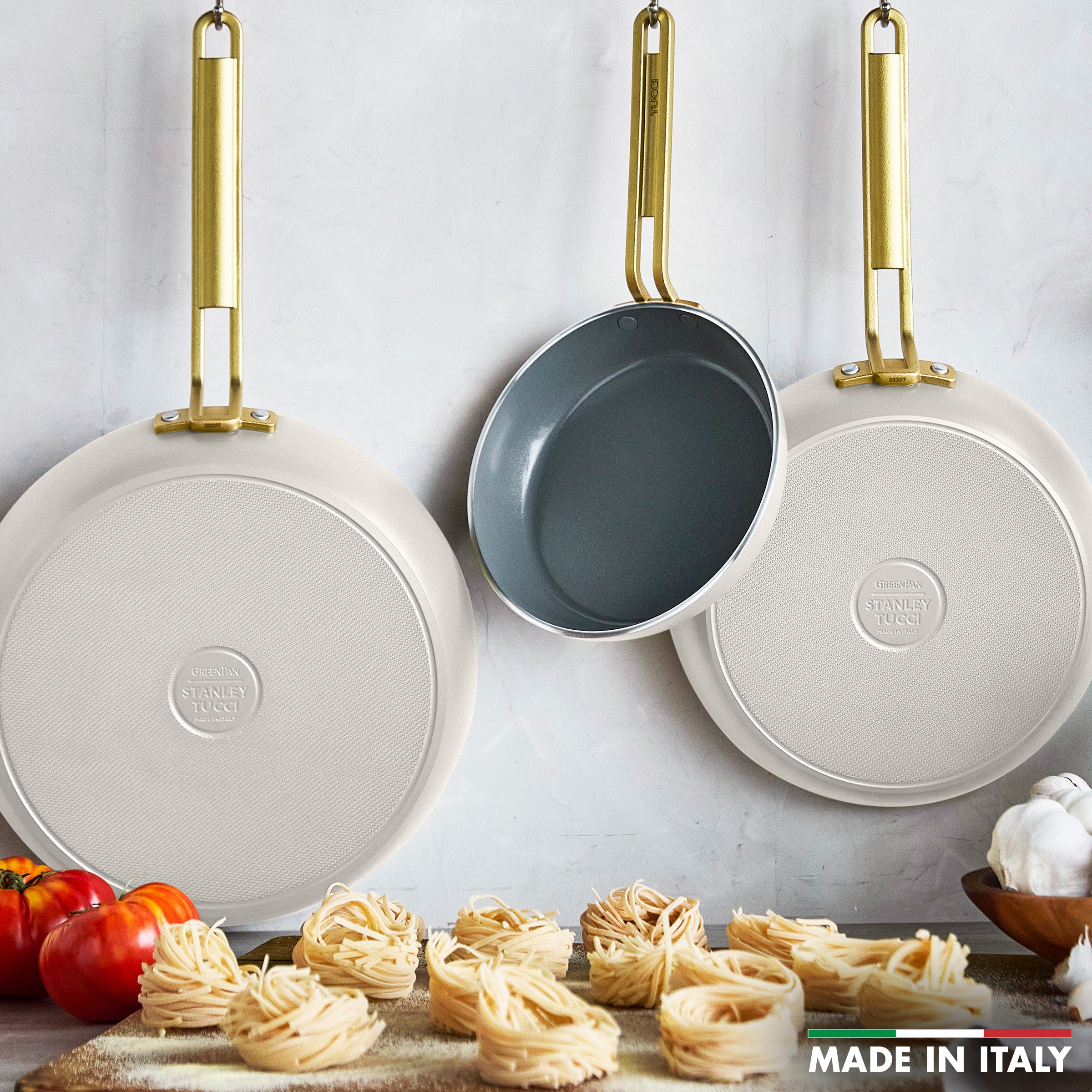 Stanley Tucci™ Ceramic Nonstick 8. 10 and 12 Frypan Set | Carrara White - Image 3
