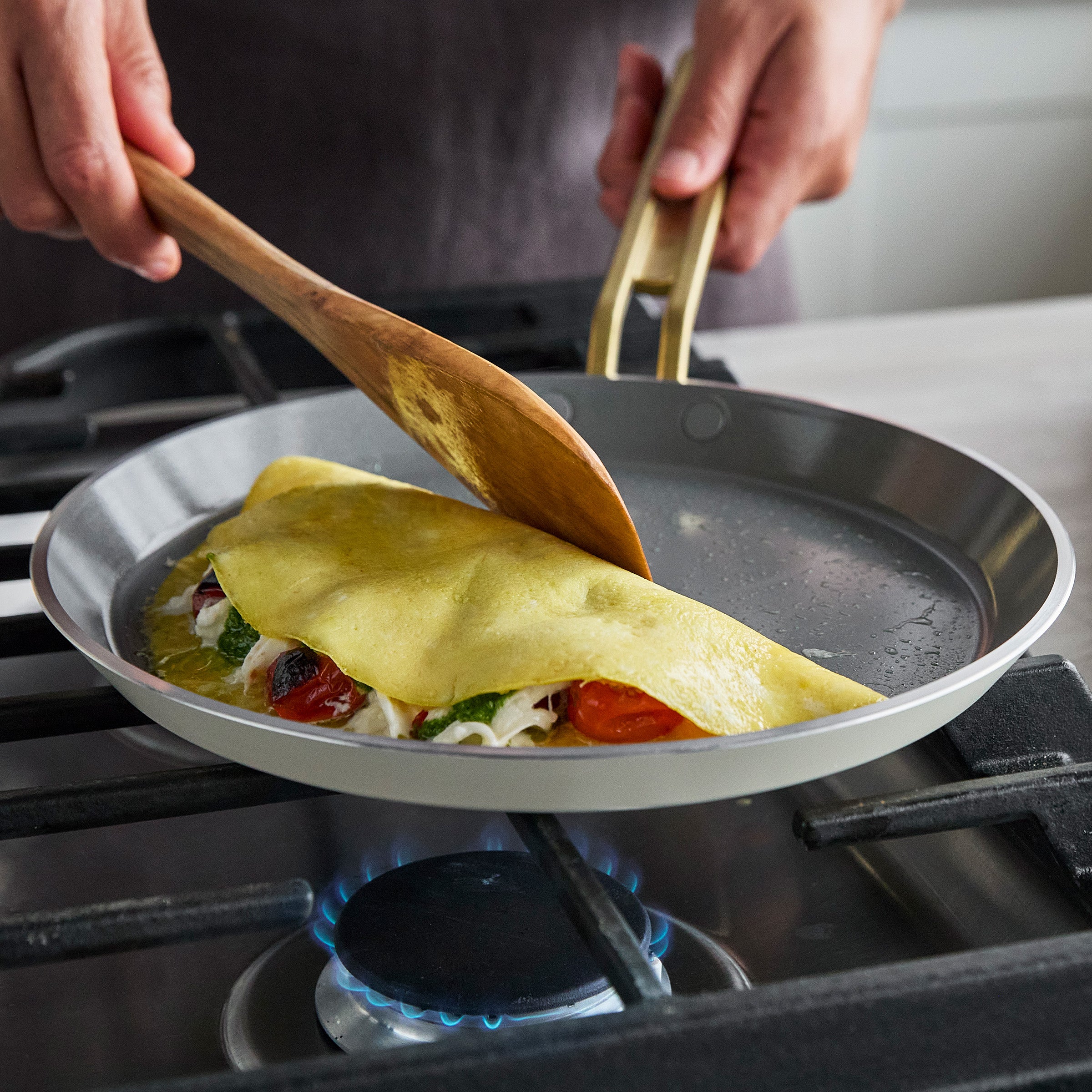 Stanley Tucci™ Ceramic Nonstick 10 Crepe and Omelette Pan | Carrara White - Image 5