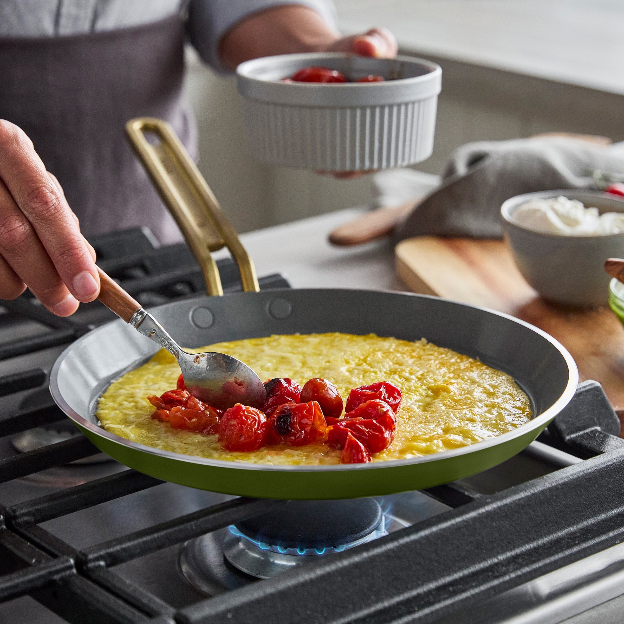 Stanley Tucci™ Ceramic Nonstick 10 Crepe and Omelette Pan | Tuscan Olive - Image 14