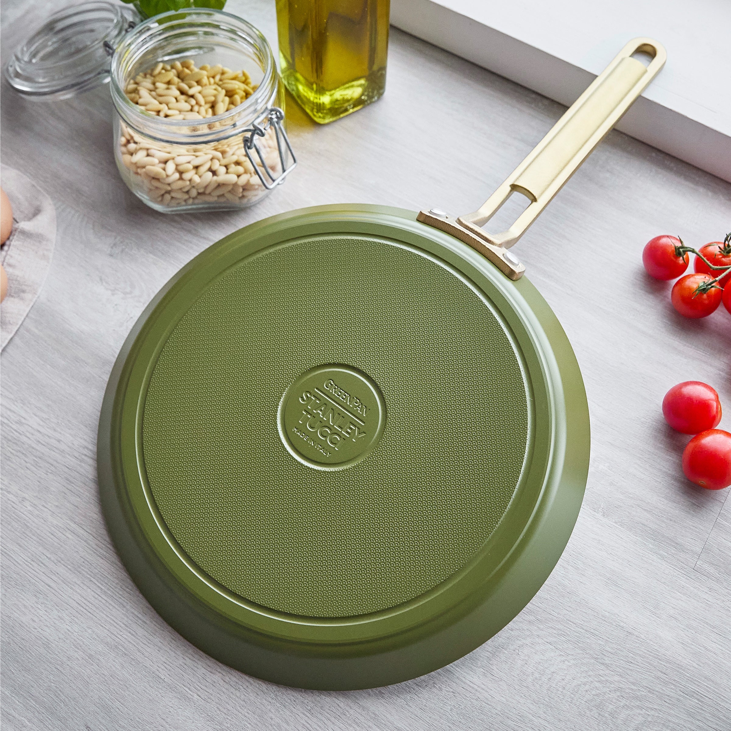 Stanley Tucci™ Ceramic Nonstick 10 Crepe and Omelette Pan | Tuscan Olive - Image 7