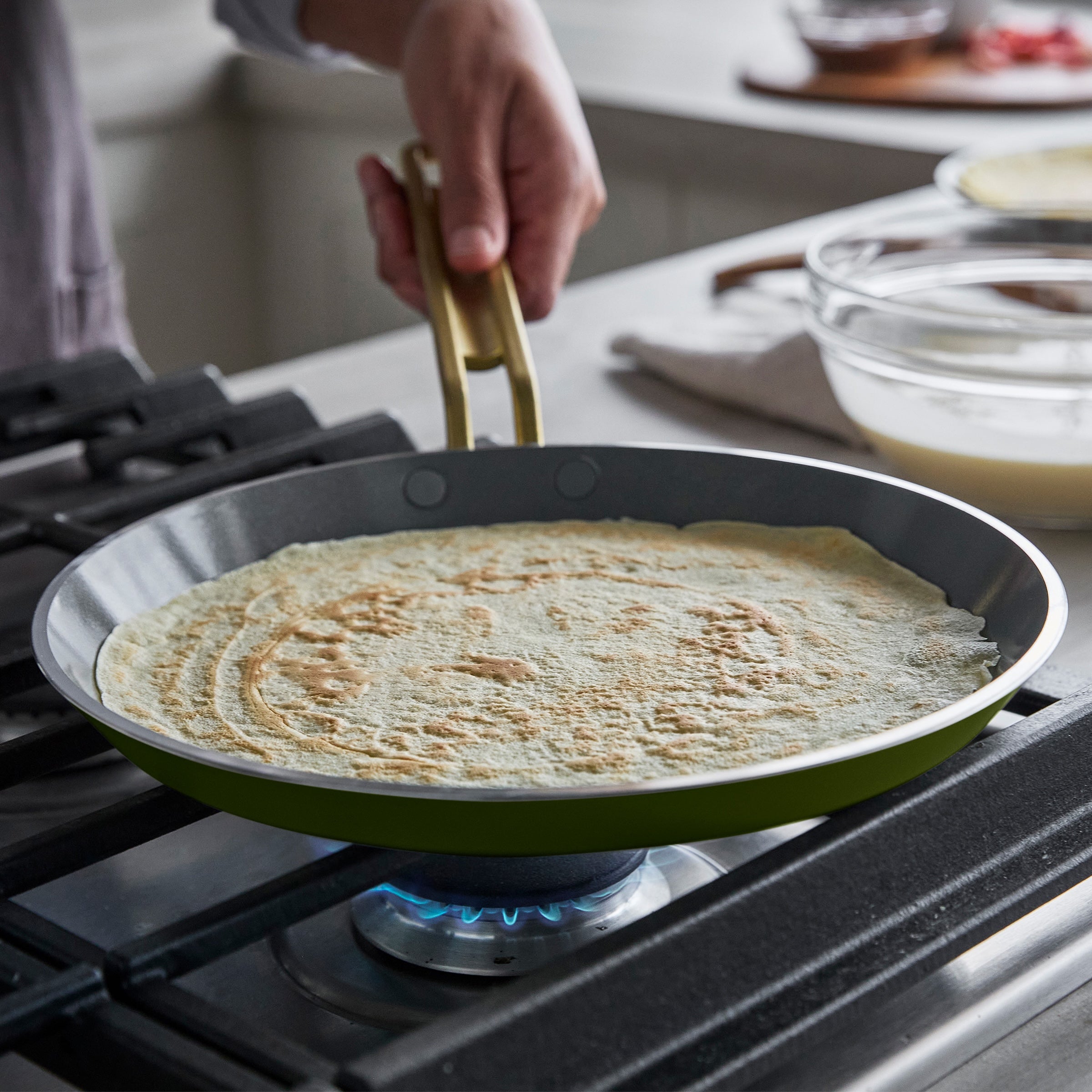 Stanley Tucci™ Ceramic Nonstick 10 Crepe and Omelette Pan | Tuscan Olive - Image 10