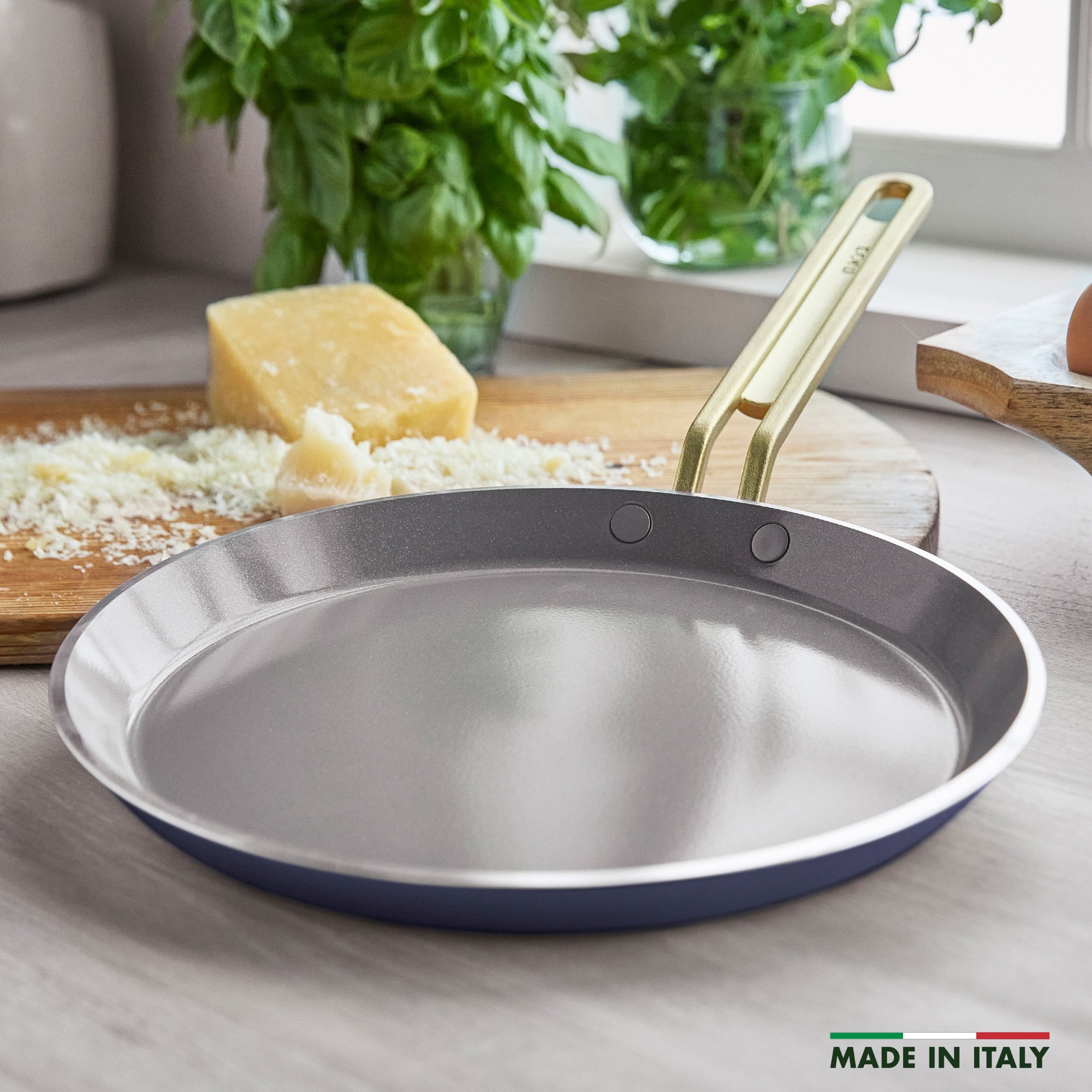 Stanley Tucci™ Ceramic Nonstick 10 Crepe and Omelette Pan | Marino Blue - Image 3