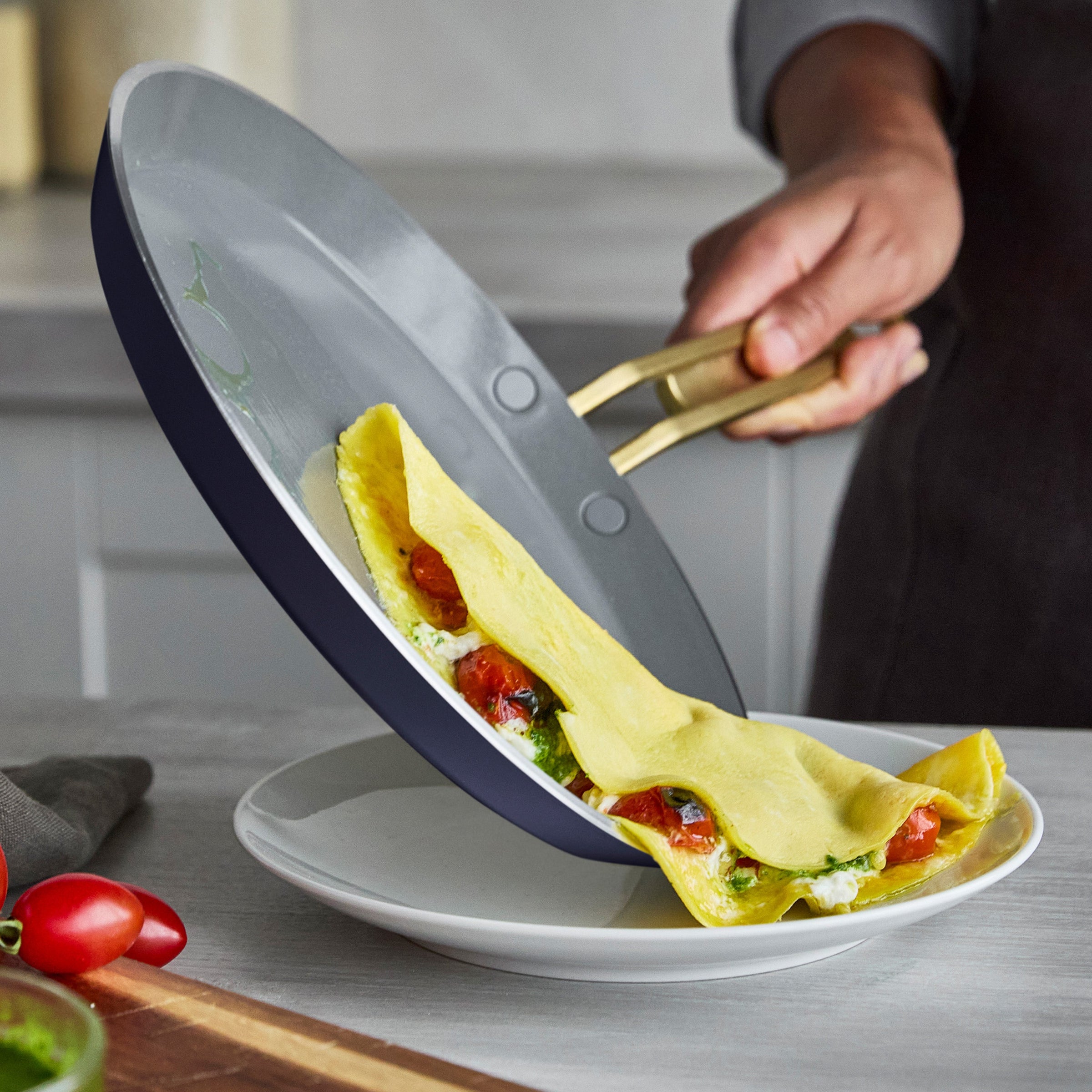 Stanley Tucci™ Ceramic Nonstick 10 Crepe and Omelette Pan | Marino Blue - Image 4