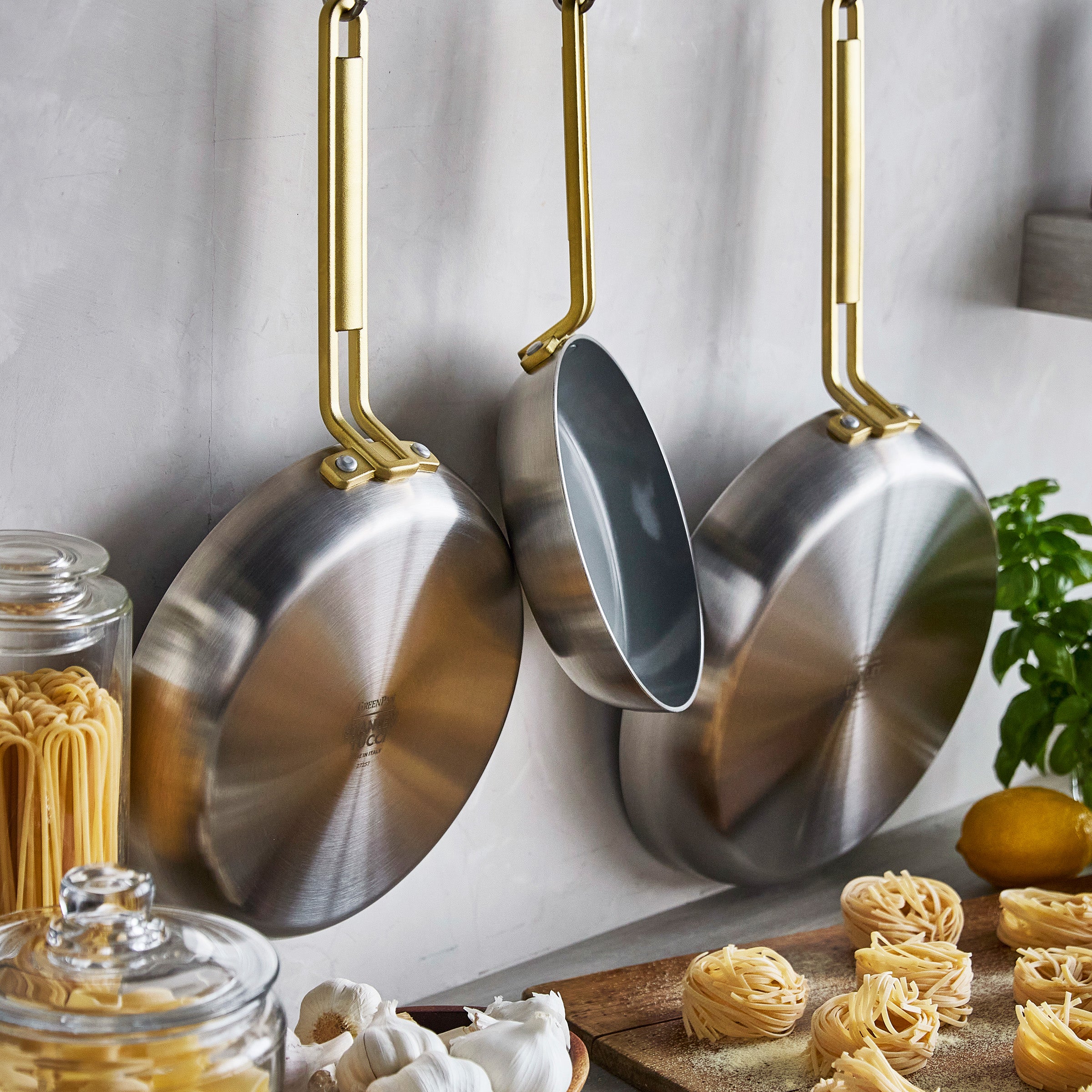 Stanley Tucci™ Stainless Steel Ceramic Nonstick 8. 10 and 12 Frypan Set - Image 6