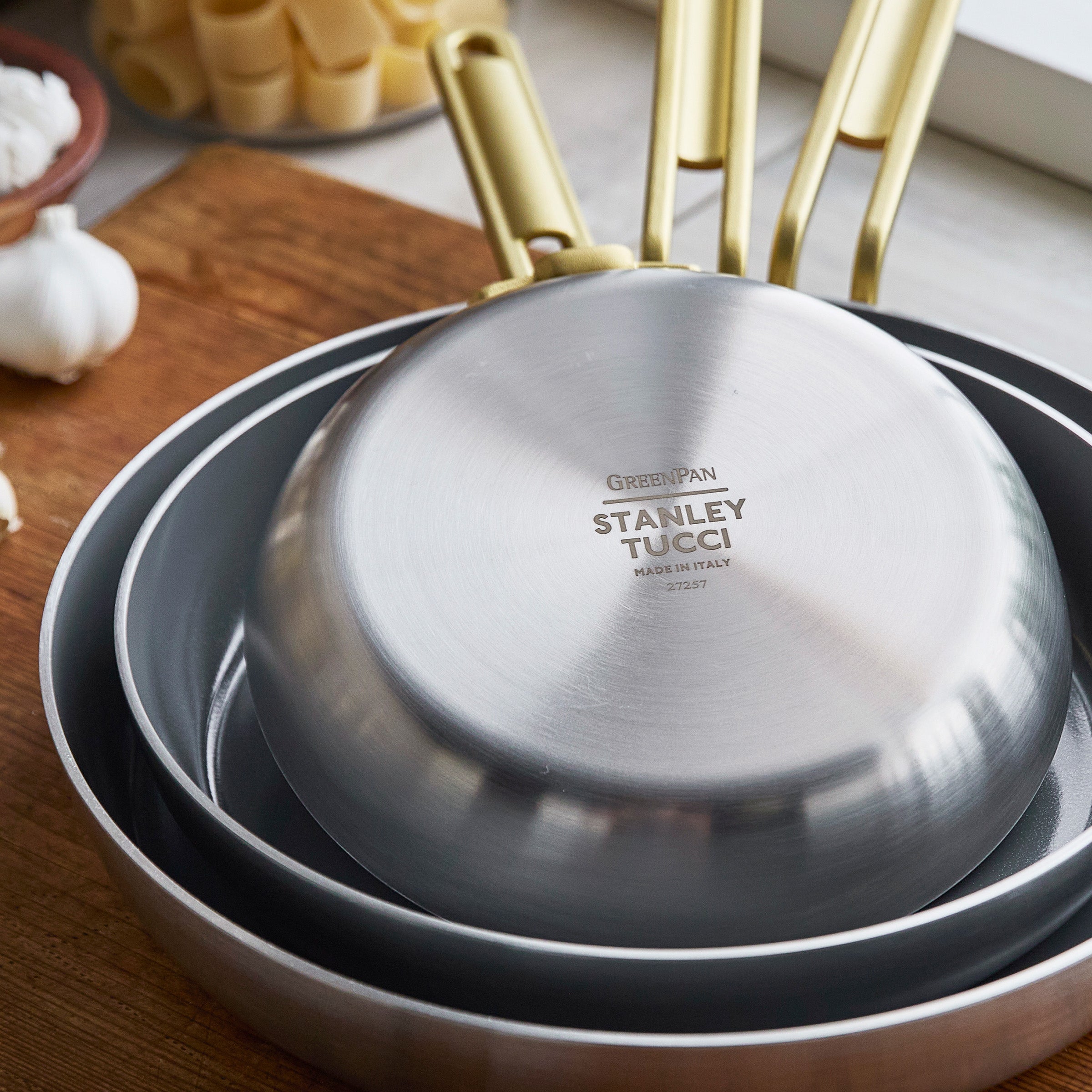 Stanley Tucci™ Stainless Steel Ceramic Nonstick 8. 10 and 12 Frypan Set - Image 7
