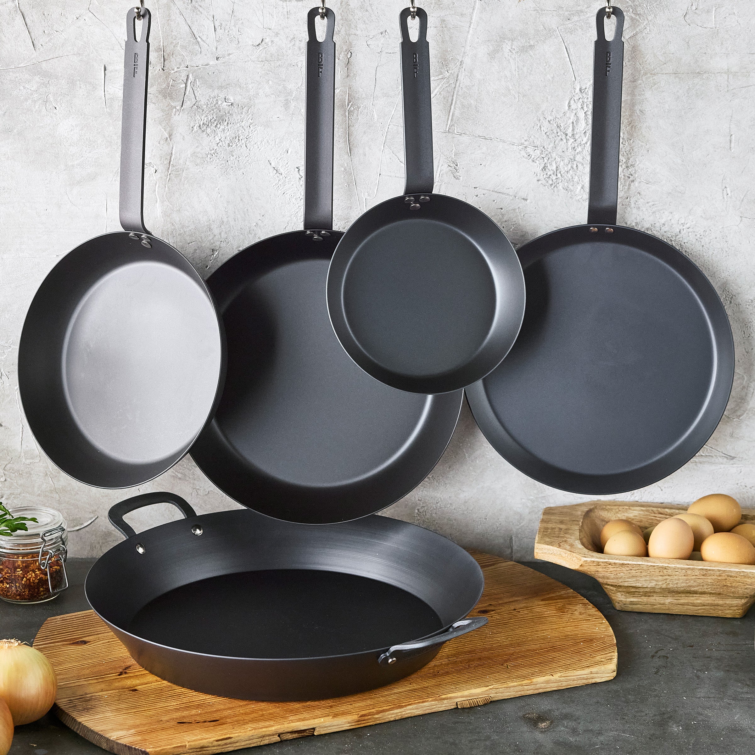 Bobby Flay by GreenPan 5-Piece Carbon Steel Set with Bobby at Home Cookbook - Image 3