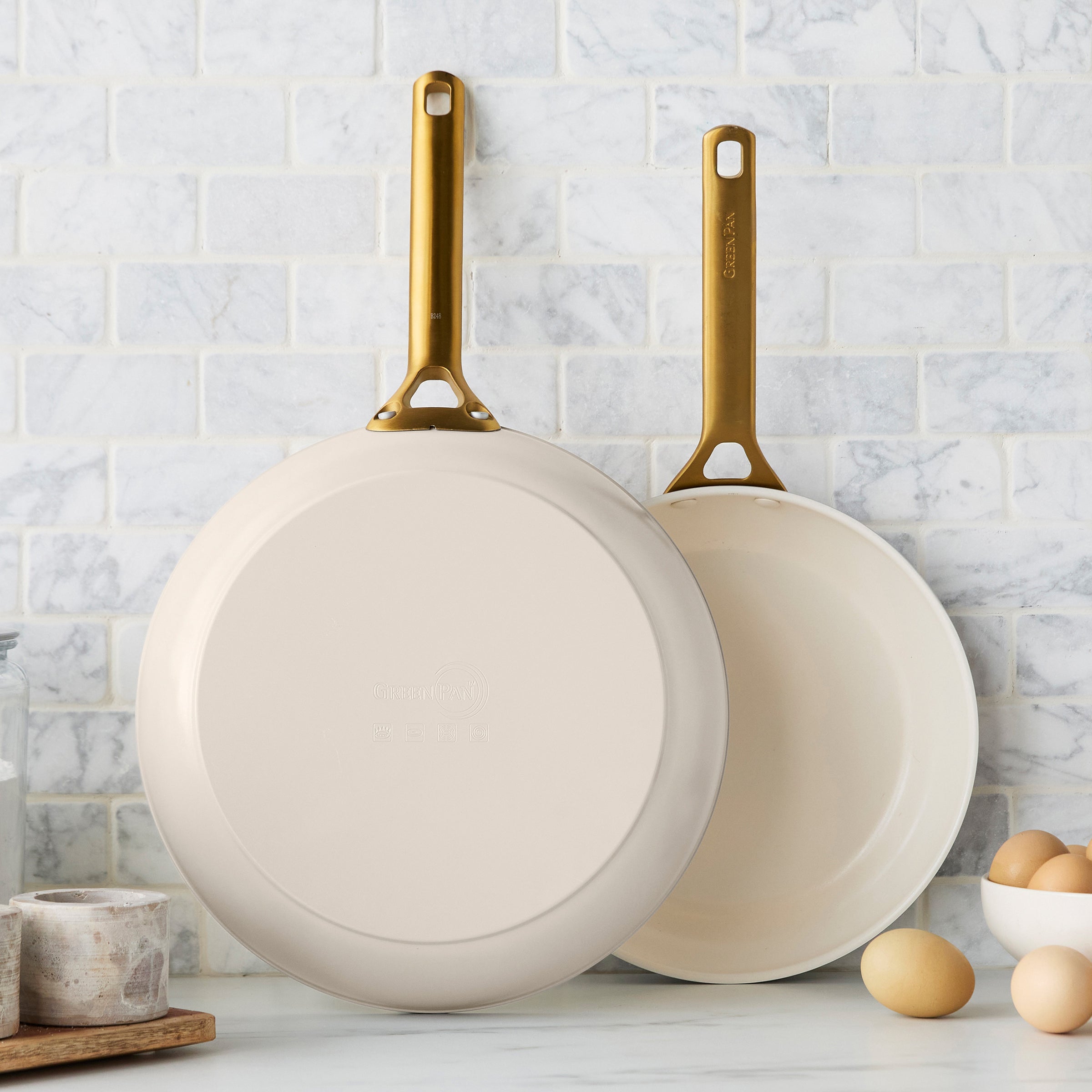 Reserve Pro Ceramic Nonstick 10 and 12 Frypan Set | Macadamia - Image 2