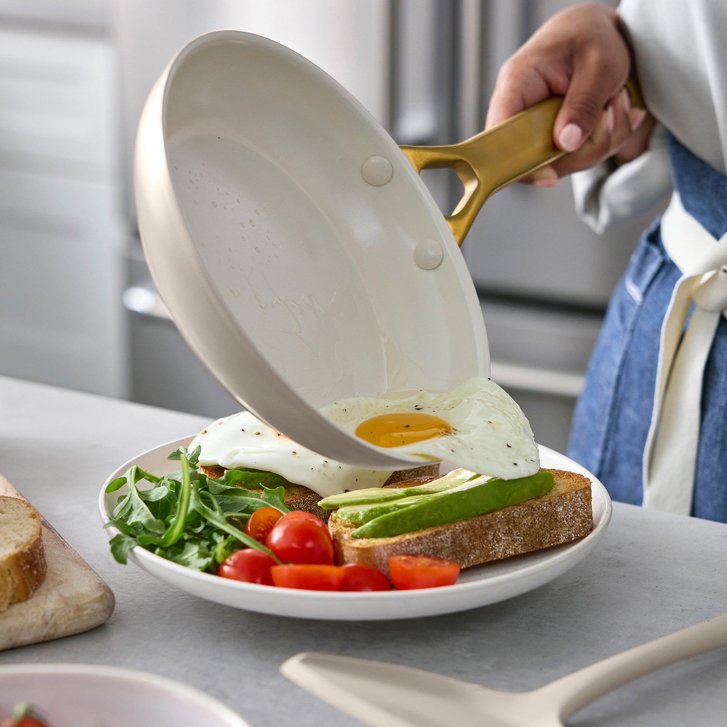 Reserve Pro Ceramic Nonstick 8. 10 and 12 Frypan Set | Macadamia - Image 3