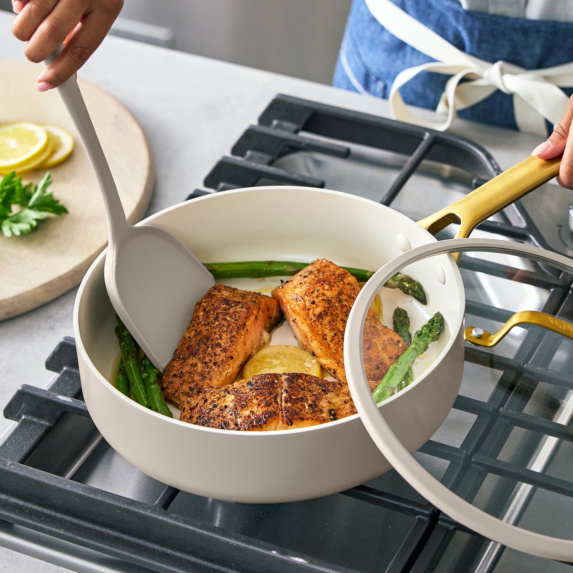 Reserve Pro Ceramic Nonstick 10-Piece Cookware Set | Macadamia - Image 8