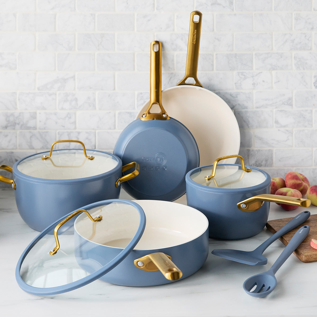Reserve Pro Ceramic Nonstick 10-Piece Cookware Set | Ocean - Image 2