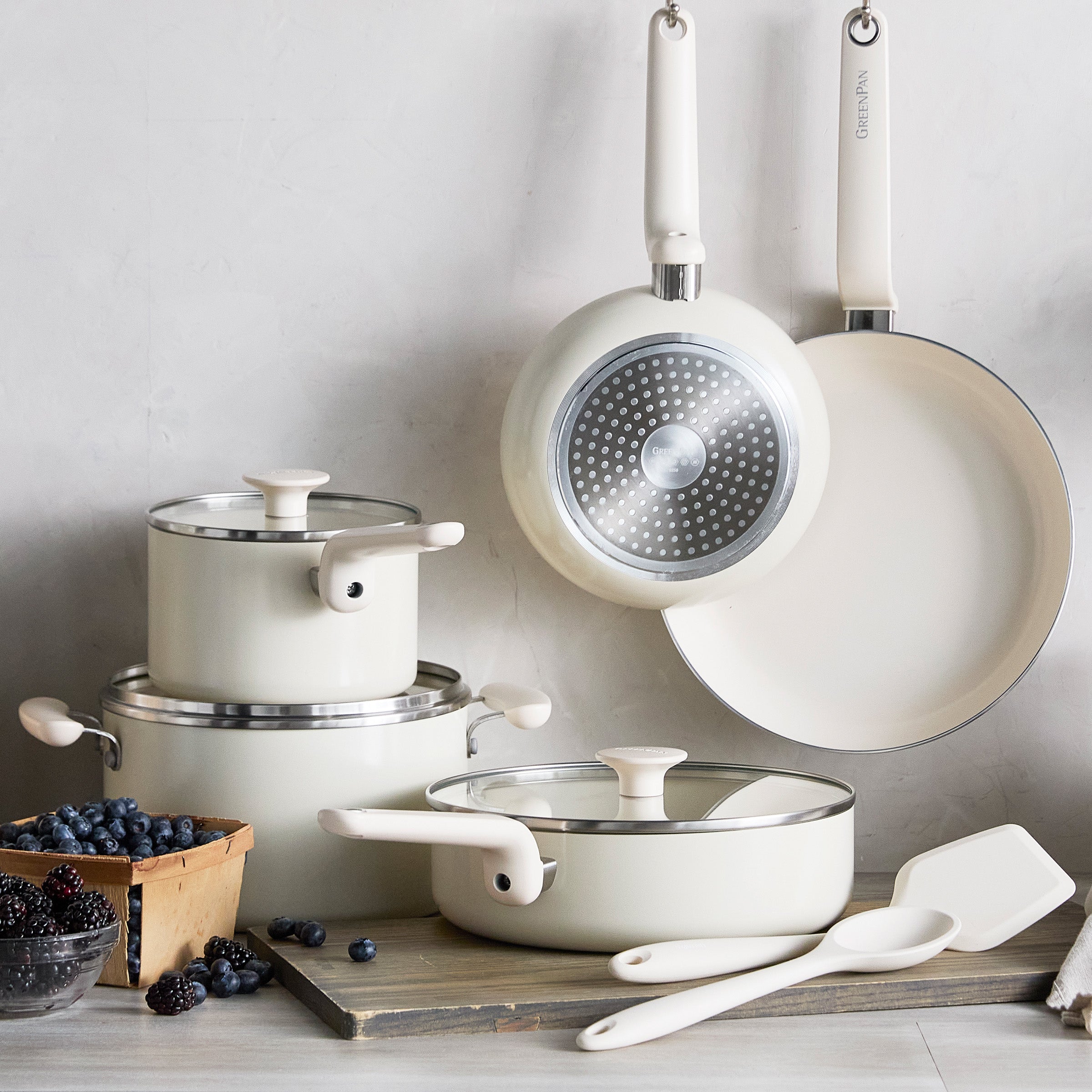 Rio Advanced Ceramic Nonstick 10-Piece Cookware Set | Cream - Image 2