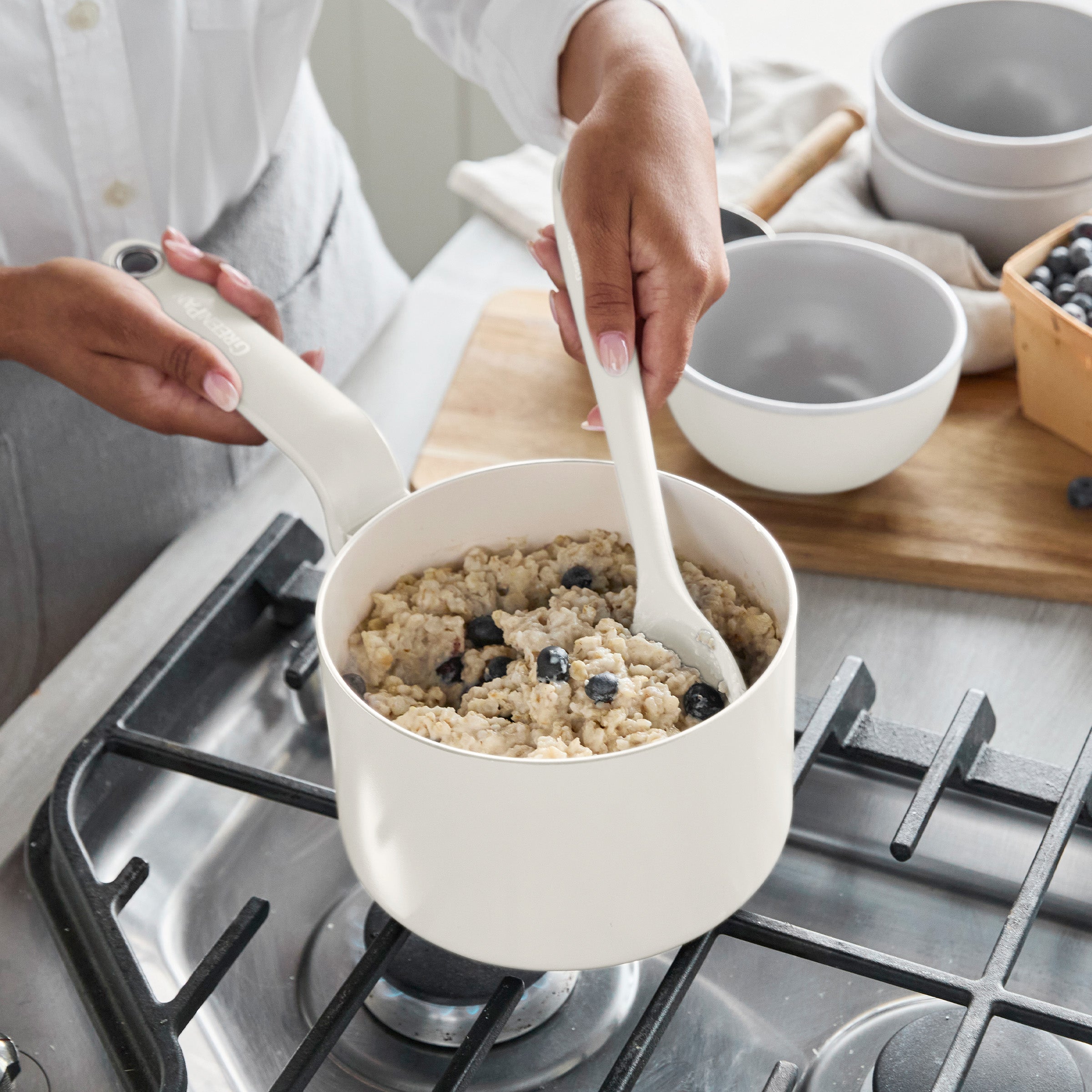 Rio Advanced Ceramic Nonstick 10-Piece Cookware Set | Cream - Image 5