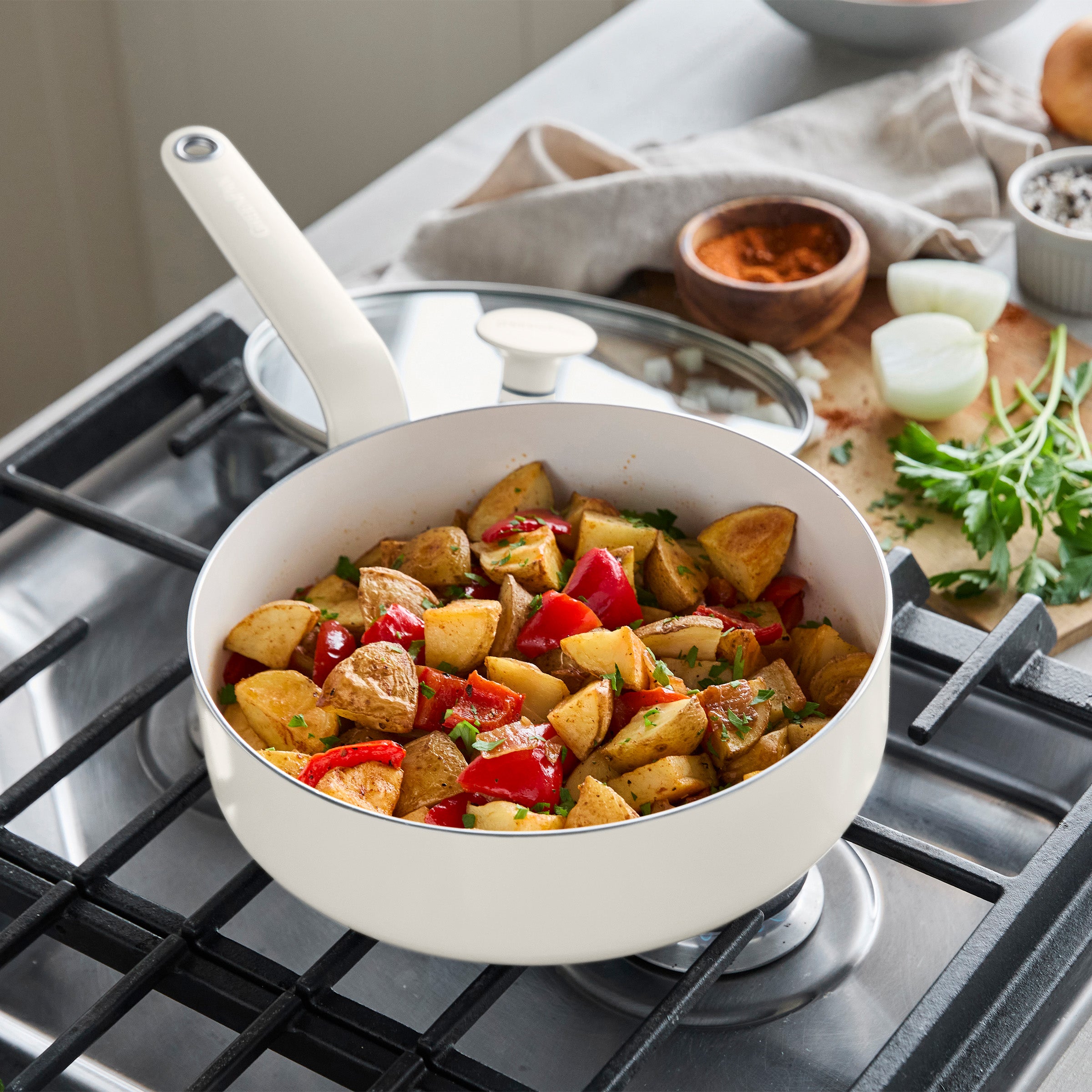 Rio Advanced Ceramic Nonstick 10-Piece Cookware Set | Cream - Image 7