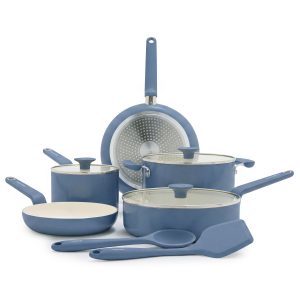 Rio Advanced Ceramic Nonstick 10-Piece Cookware Set | Dutch Blue