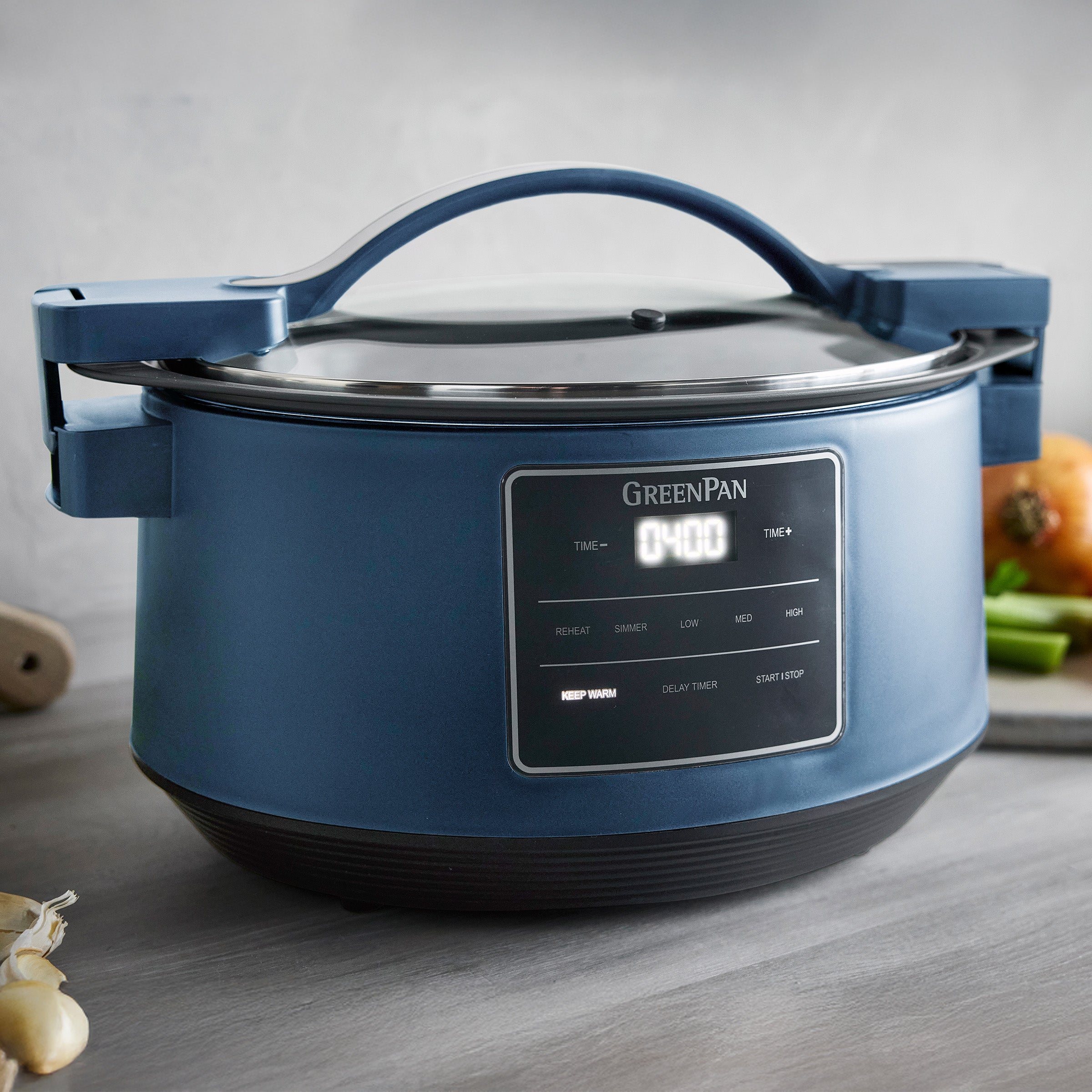 8-Quart Locking Lid Slow Cooker | Oxford Blue - Image 2