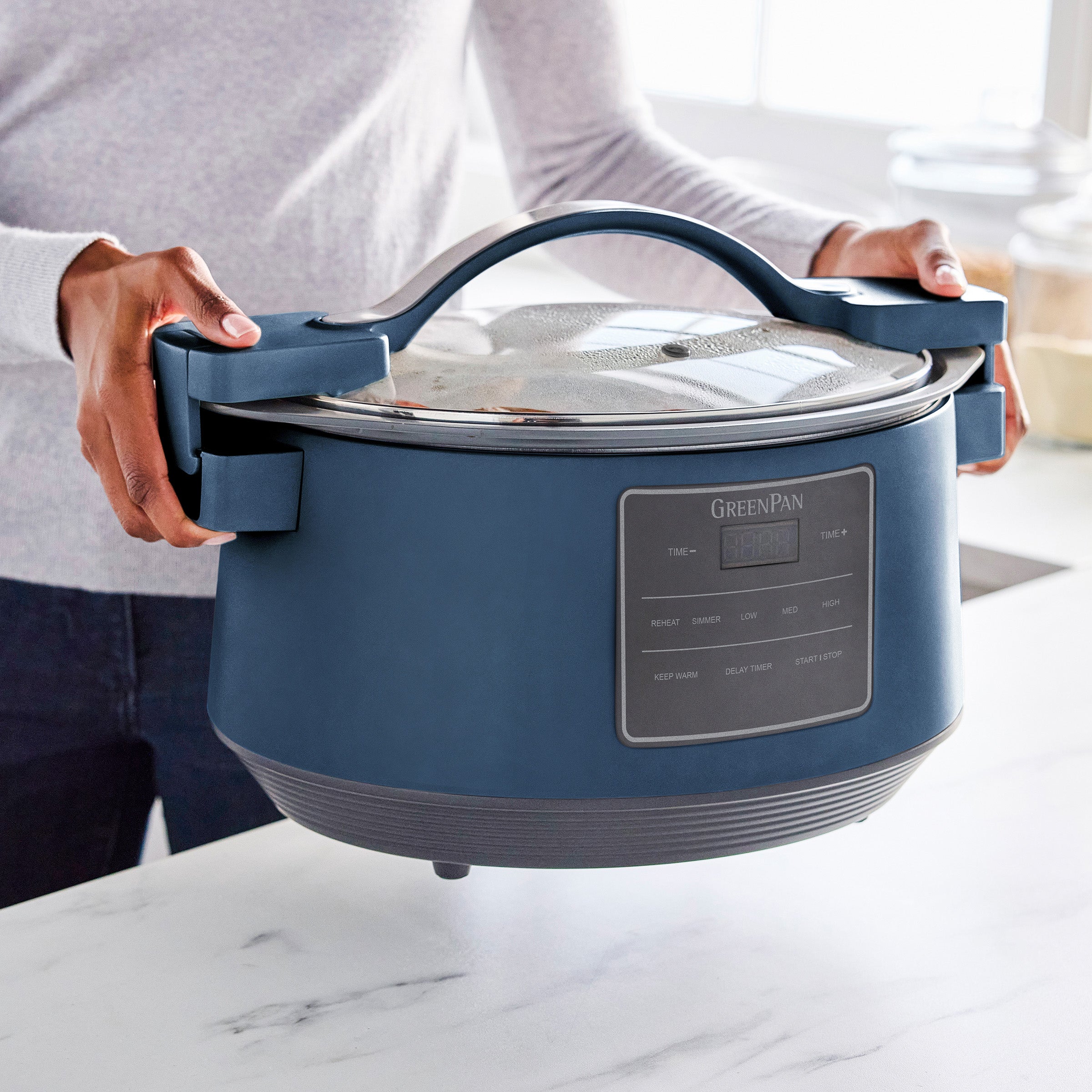 8-Quart Locking Lid Slow Cooker | Oxford Blue - Image 4