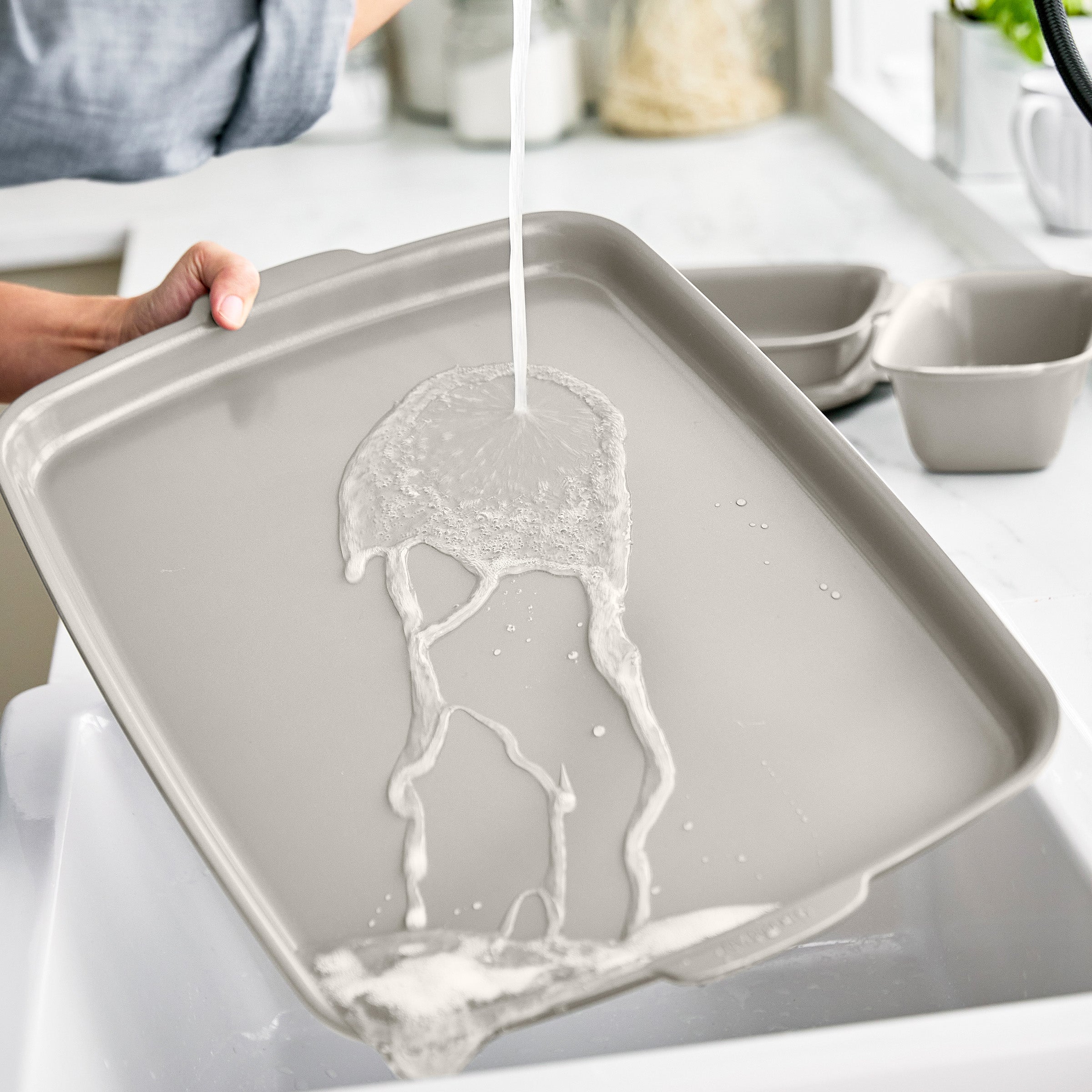 Premiere Ovenware Ceramic Nonstick 6-Piece Set | Taupe - Image 15