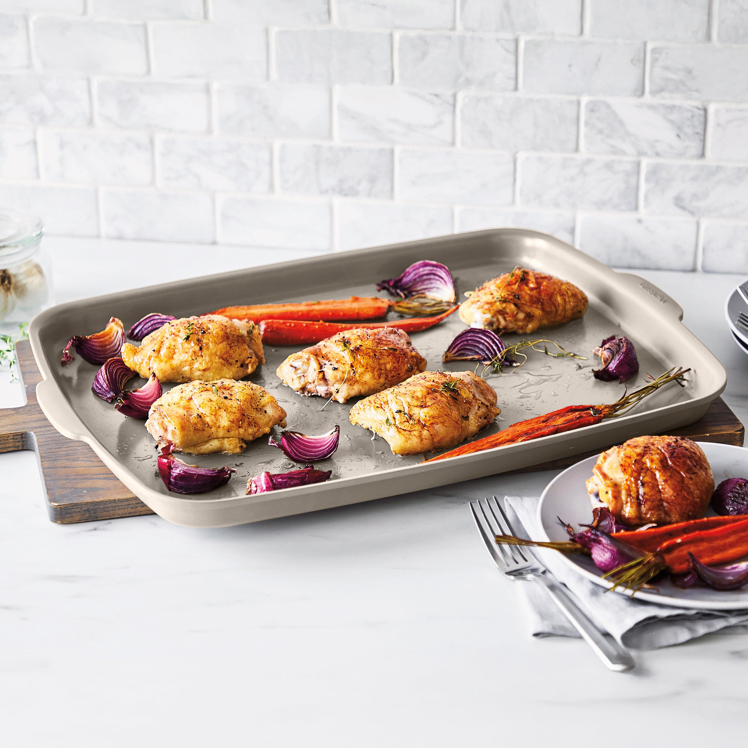 Premiere Ovenware Ceramic Nonstick 6-Piece Set | Taupe - Image 3
