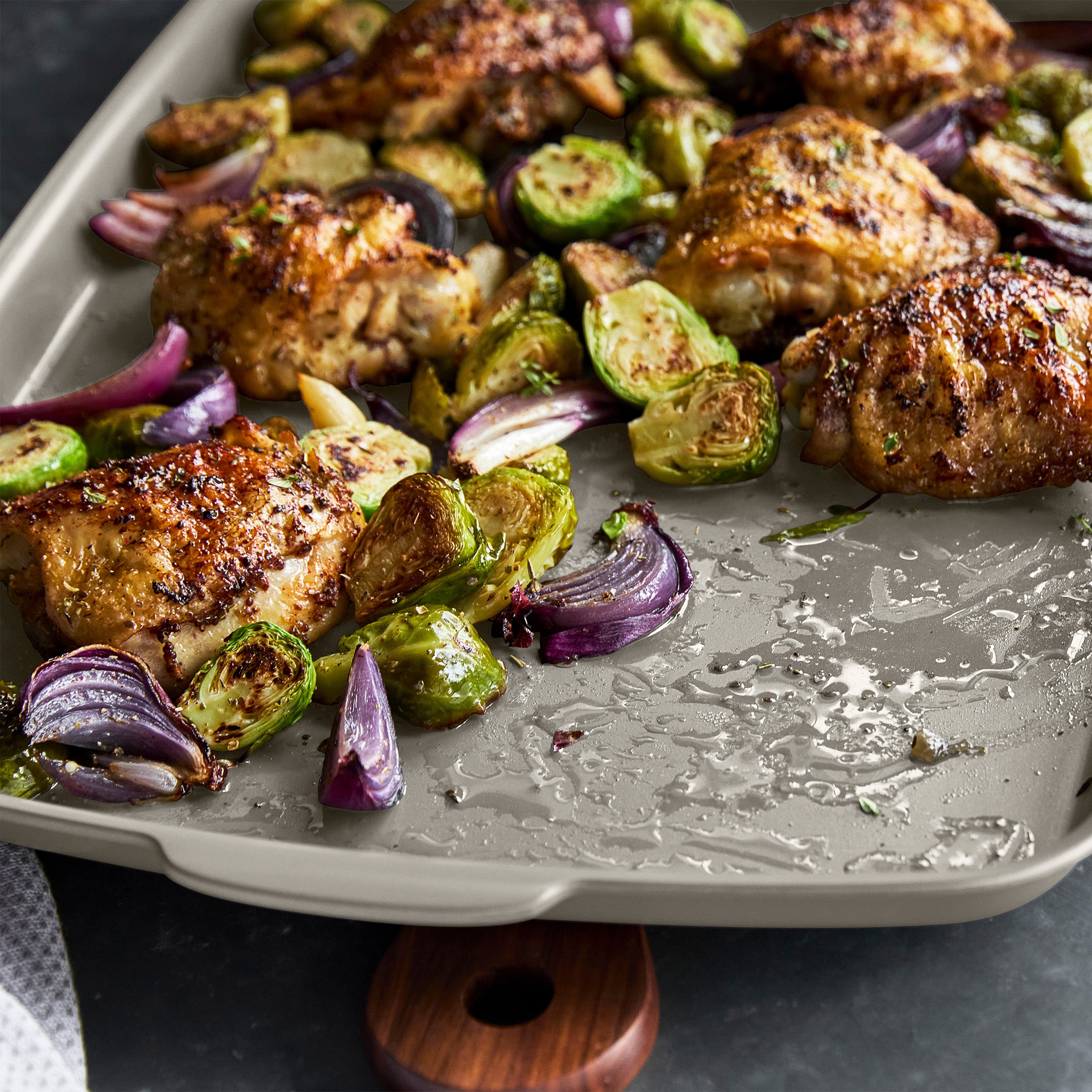 Premiere Ovenware Ceramic Nonstick 18 x 13 Half Sheet Pan Set | Taupe - Image 5