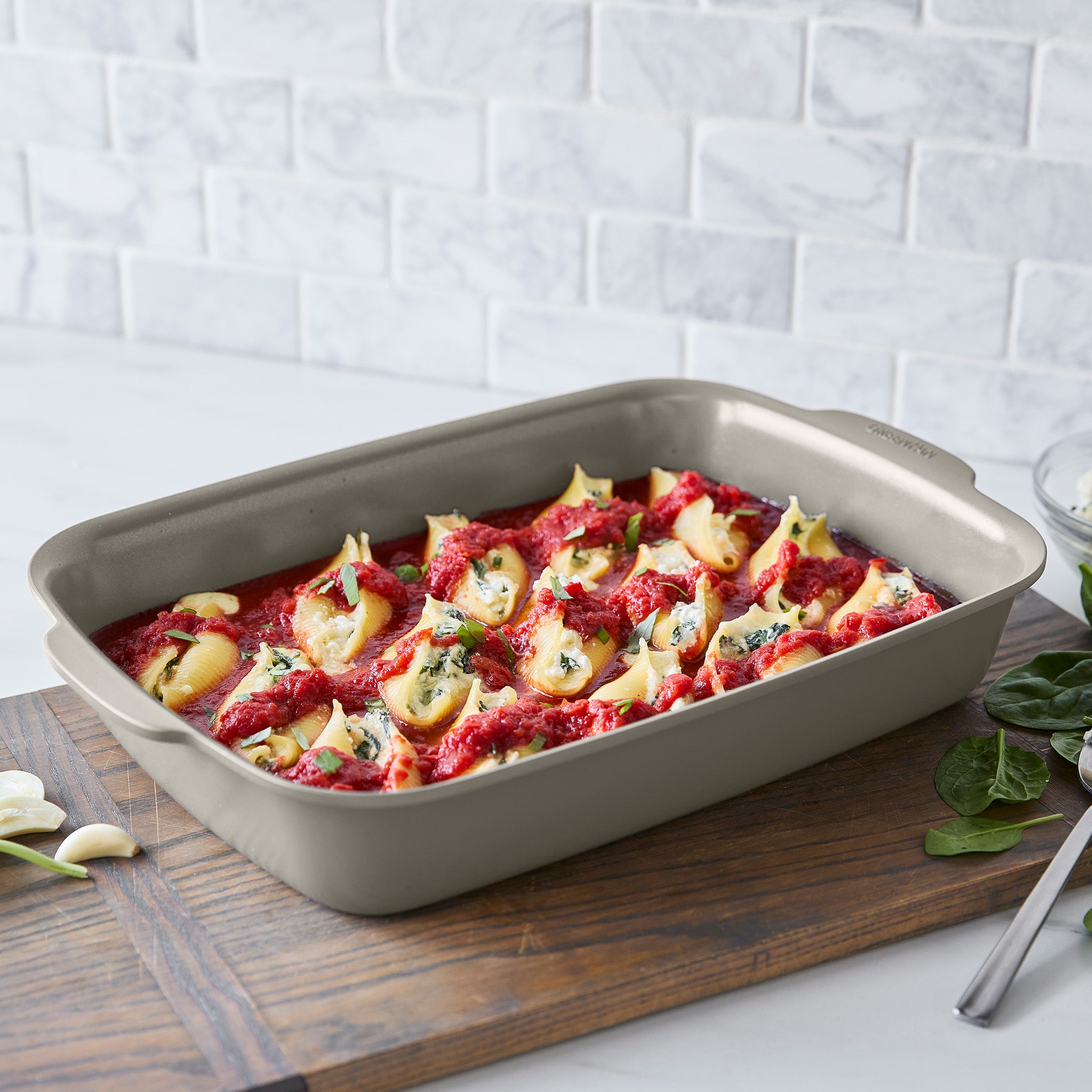 Premiere Ovenware Ceramic Nonstick 13 x 9 Rectangular Baker | Taupe - Image 3