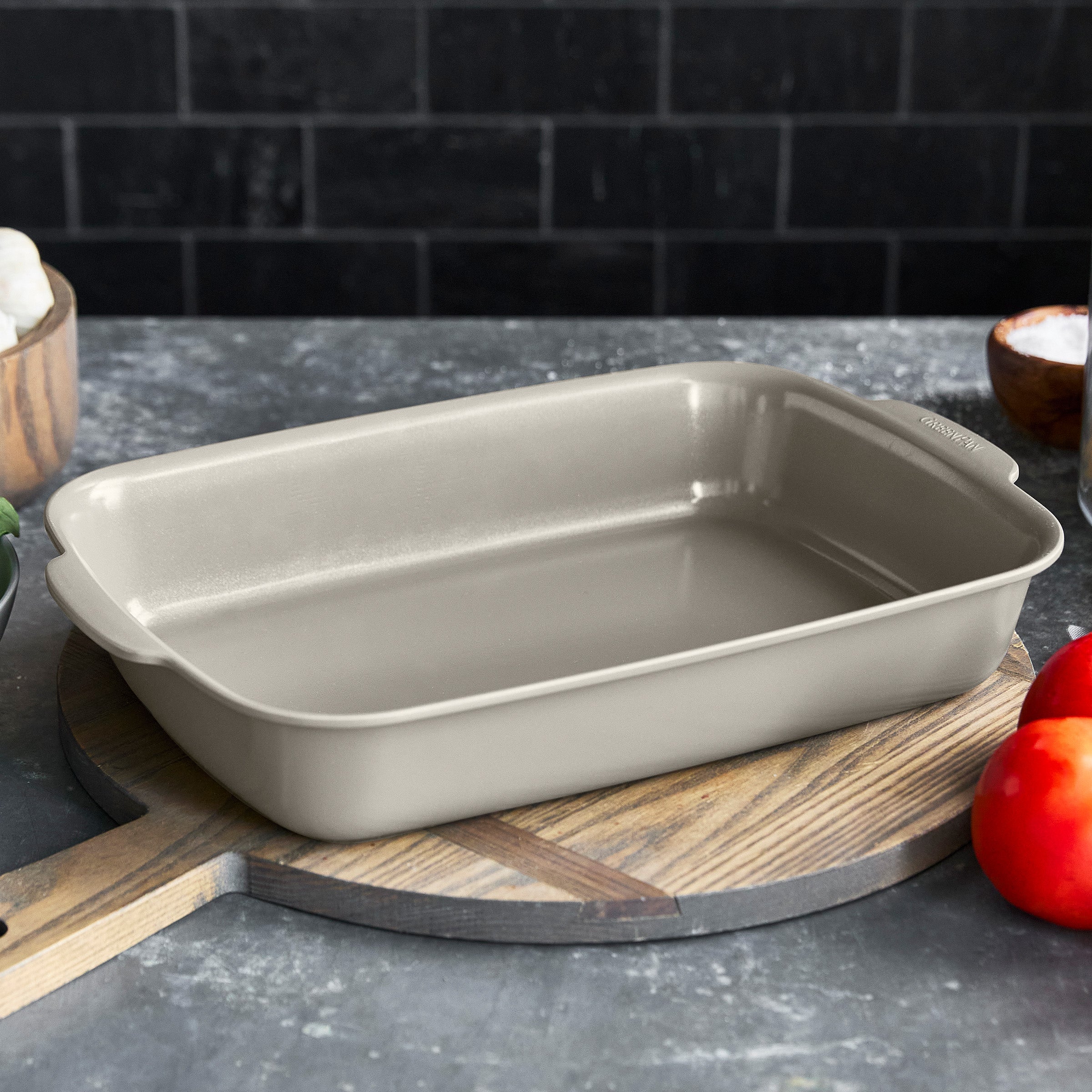 Premiere Ovenware Ceramic Nonstick 13 x 9 Rectangular Baker | Taupe - Image 2
