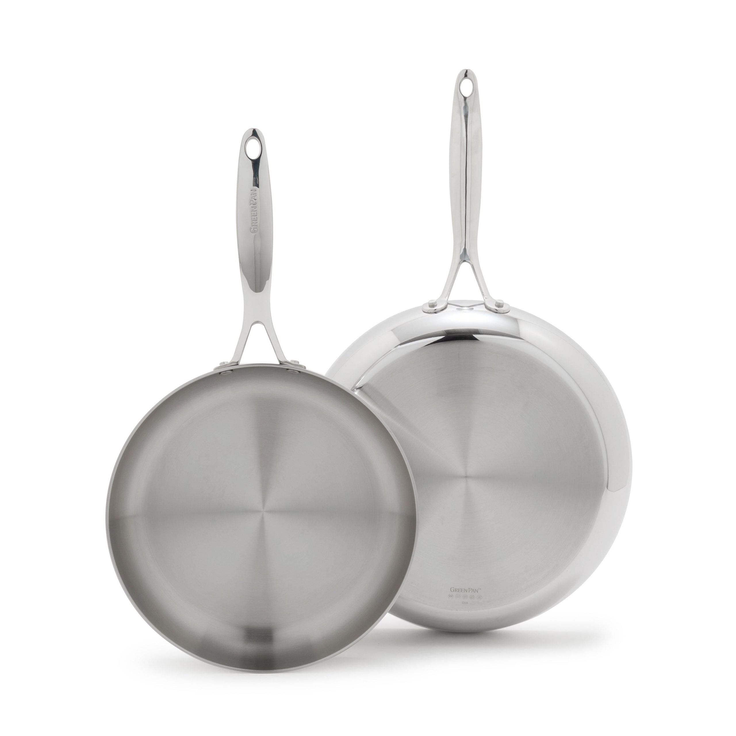 Valencia Pro Stainless Steel Uncoated 10 and 12 Frypan Set