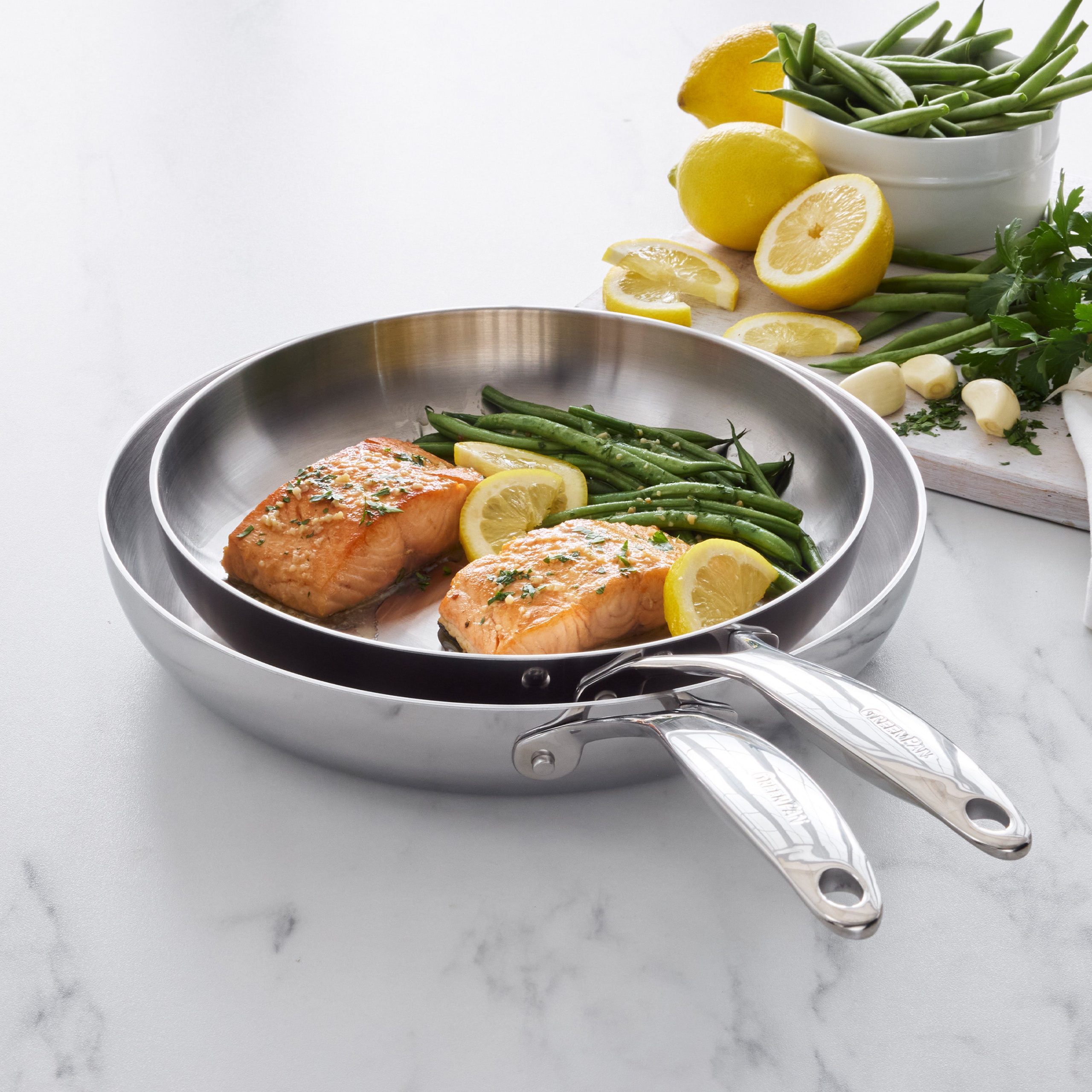Valencia Pro Stainless Steel Uncoated 8. 9.5 and 11 Frypan Set - Image 6