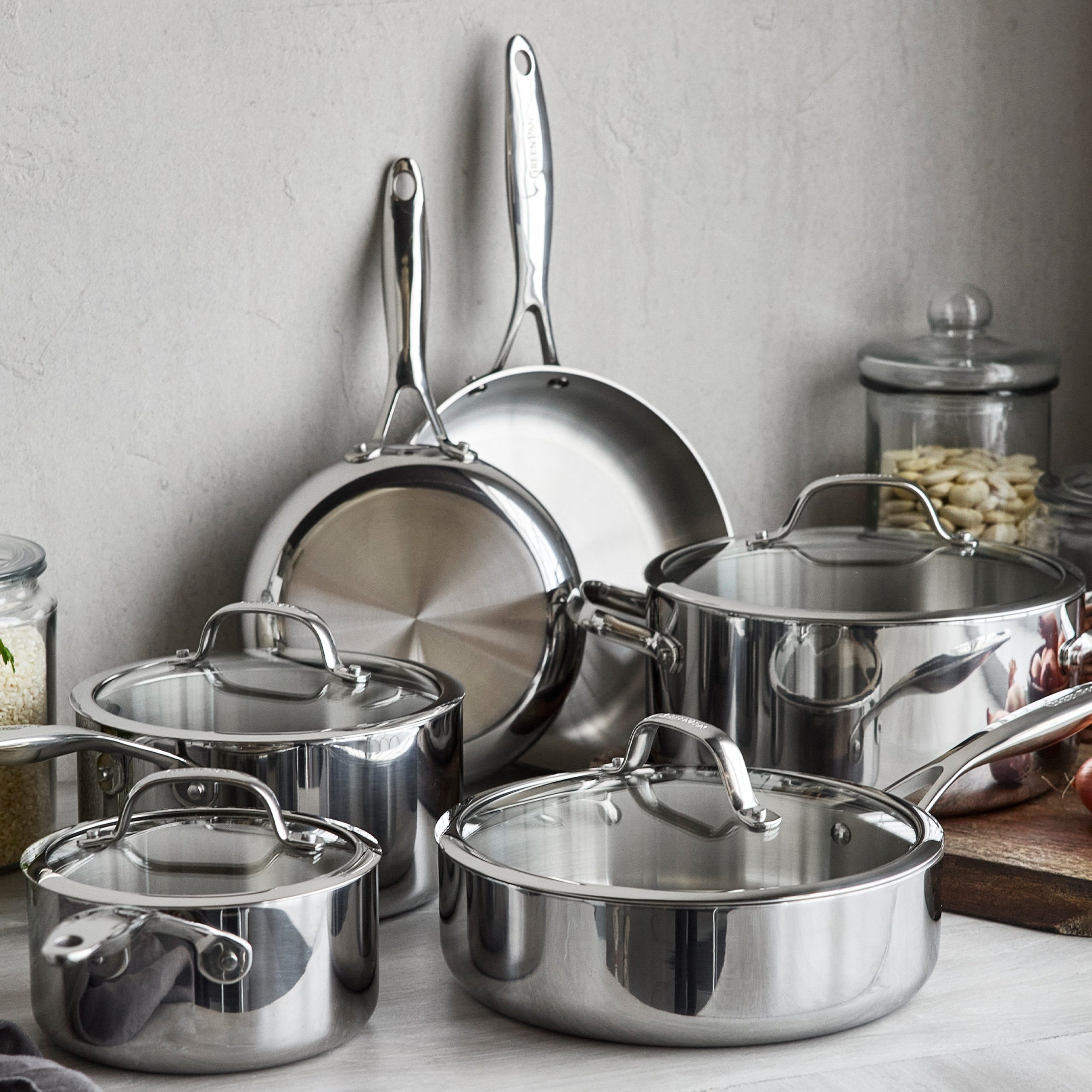 Valencia Pro Stainless Steel Uncoated 10-Piece Cookware Set - Image 2