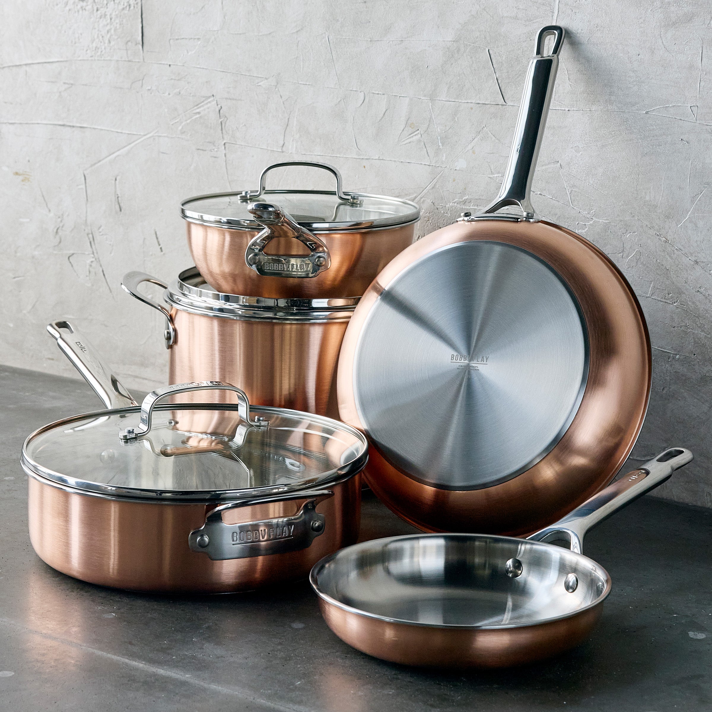 Bobby Flay by GreenPan Copper Clad 8-Piece Cookware Set - Image 3