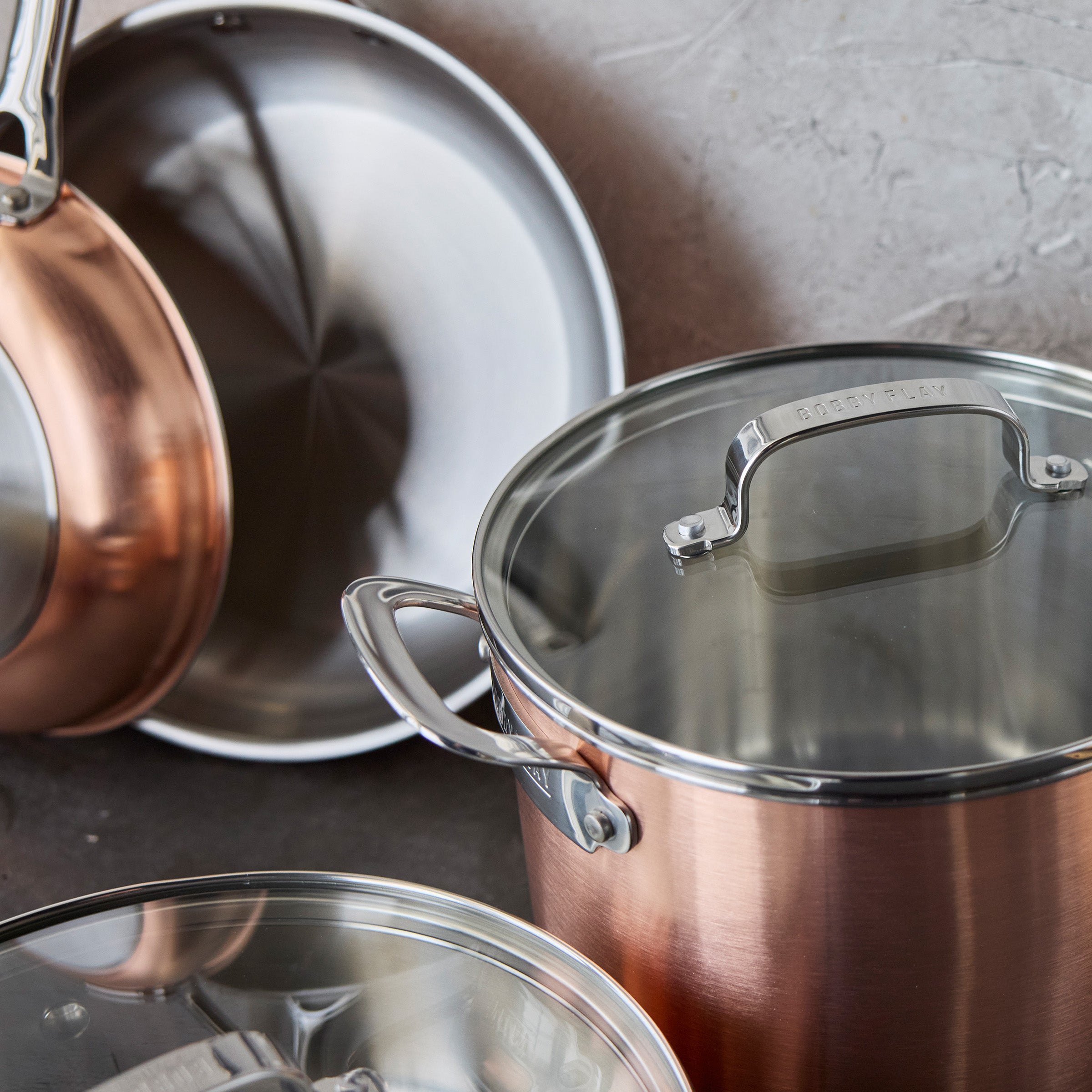 Bobby Flay by GreenPan Copper Clad 8-Piece Cookware Set - Image 6