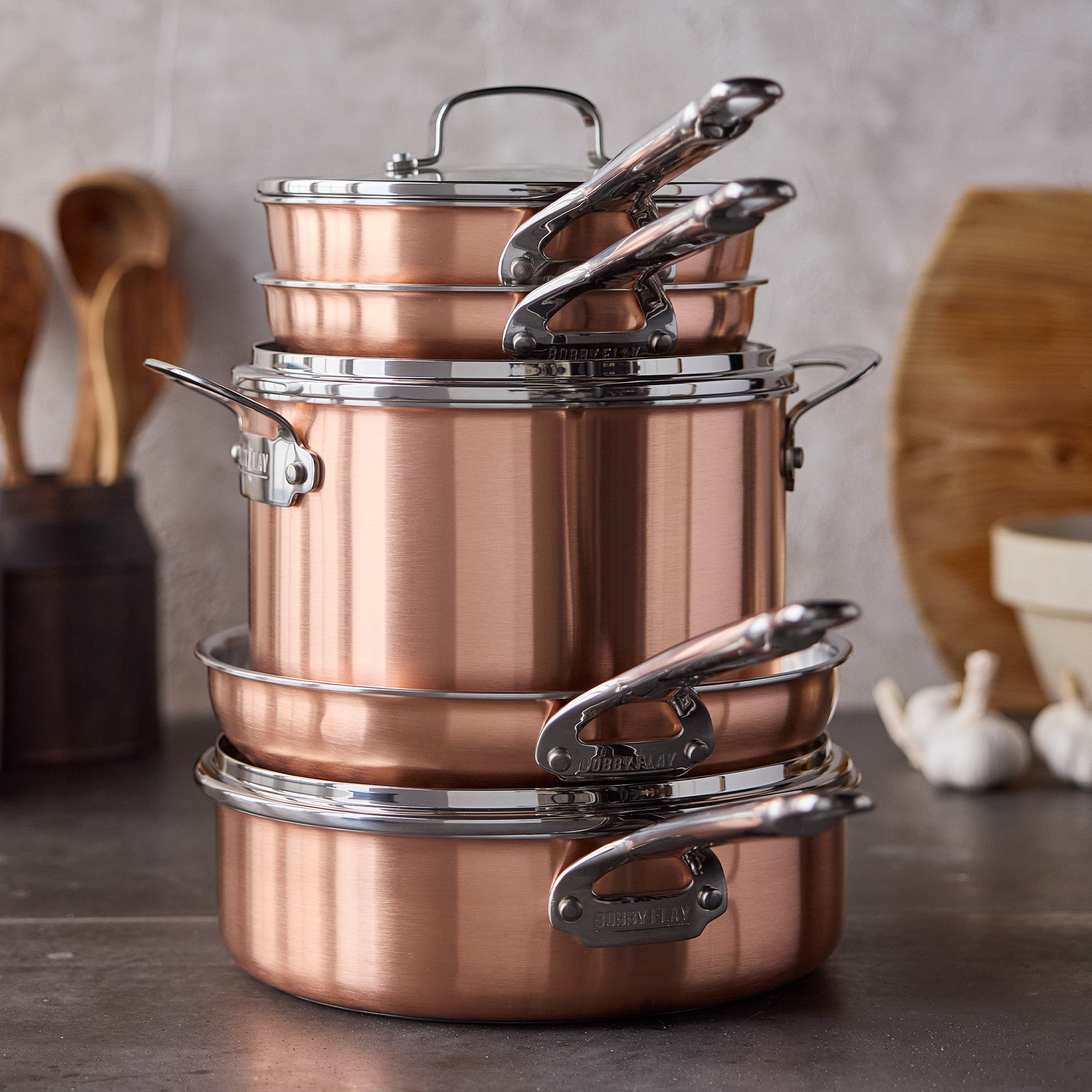 Bobby Flay by GreenPan Copper Clad 8-Piece Cookware Set - Image 4
