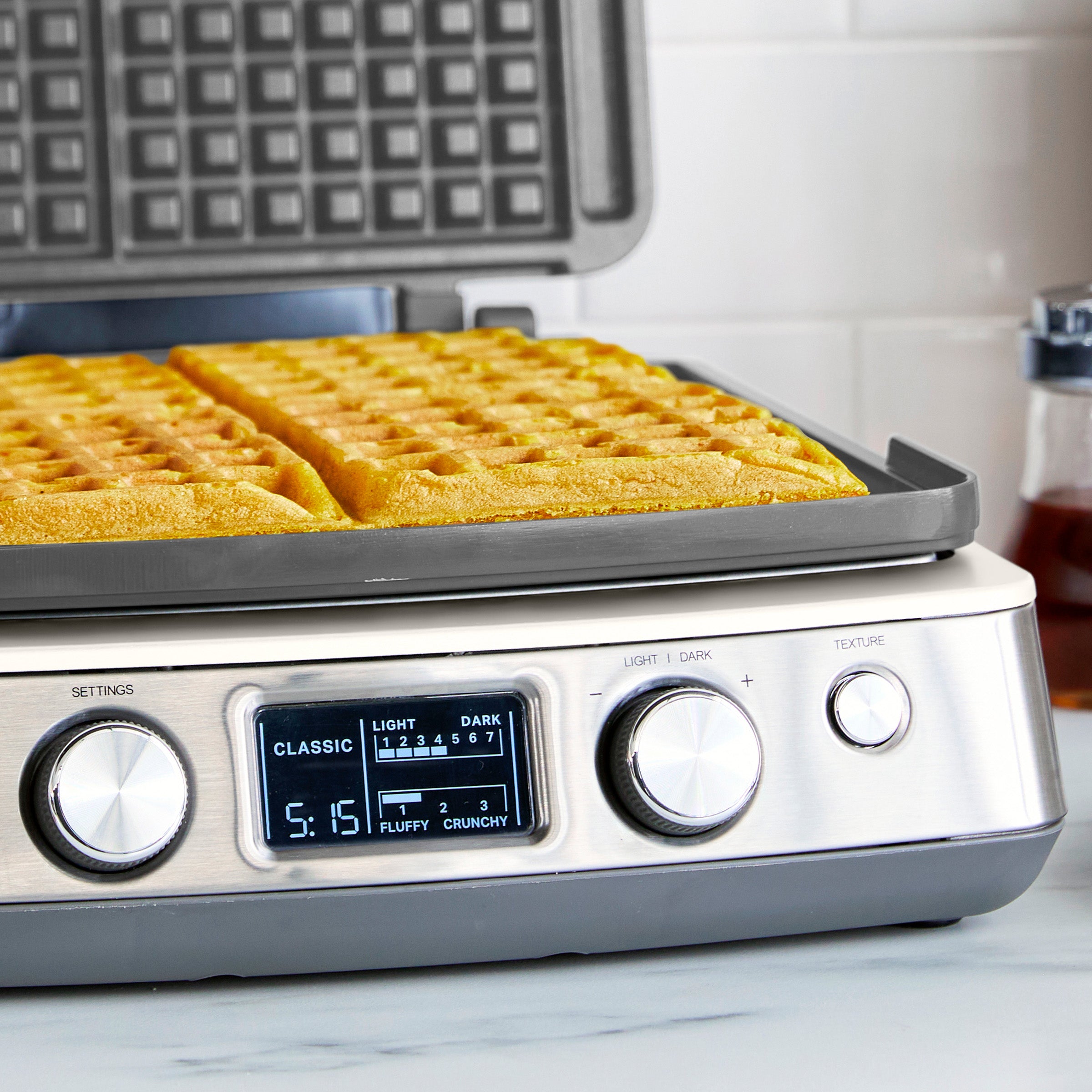 Elite Ceramic Nonstick 4-Square Waffle Maker | Cloud Cream - Image 6