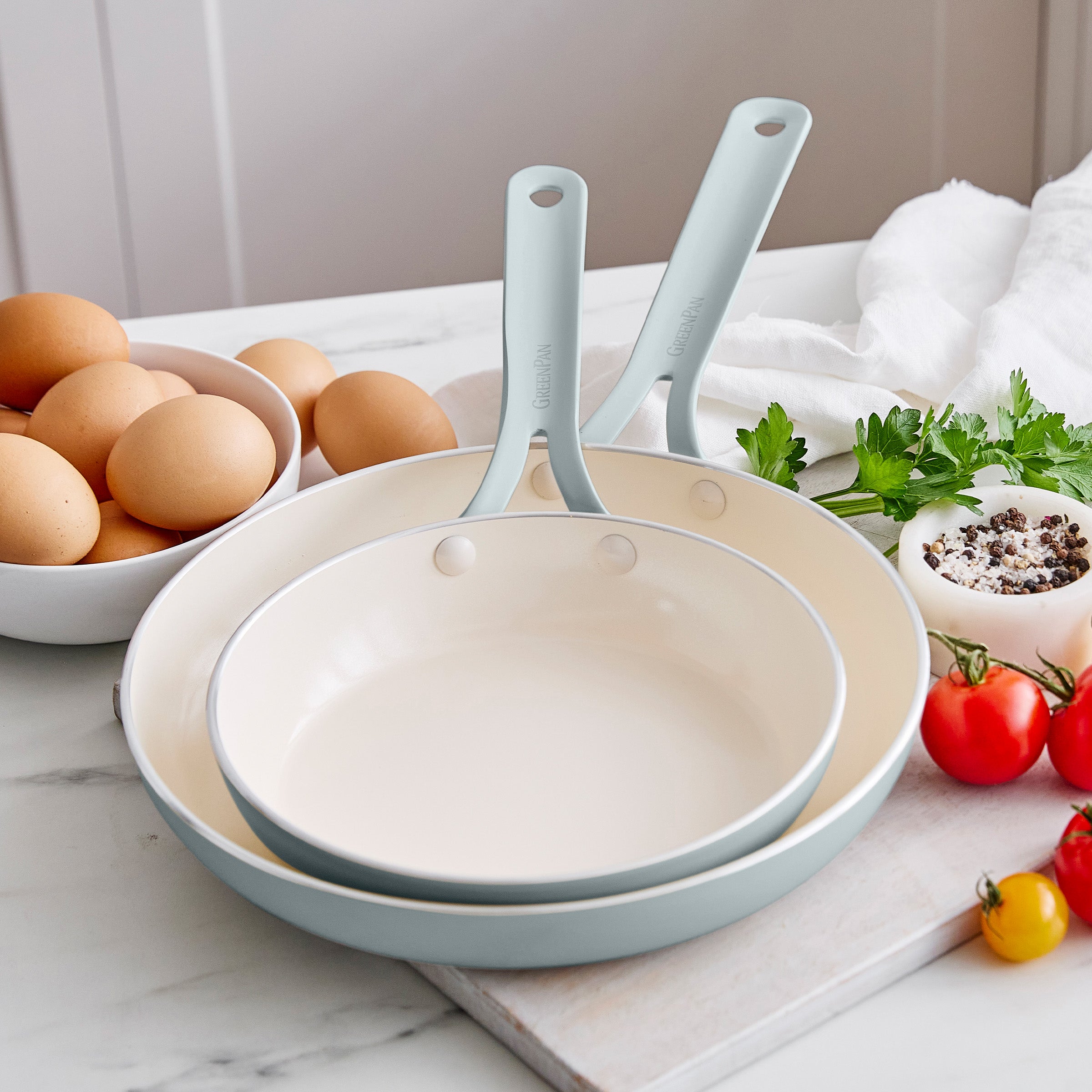 Nova Gallery Ceramic Nonstick 8 and 10 Frypan Set | Coastline - Image 2