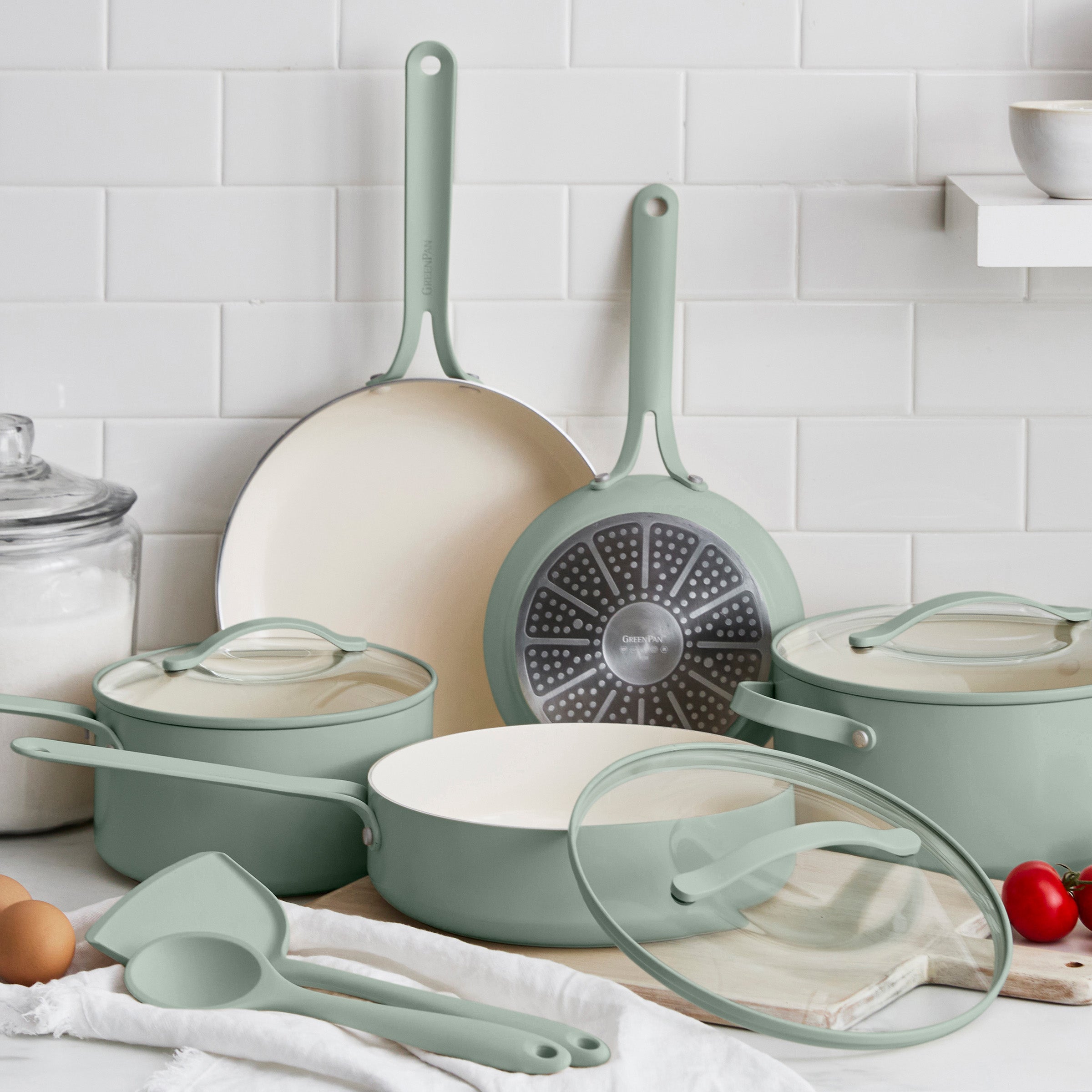 Nova Gallery Ceramic Nonstick 10-Piece Cookware Set | Pistachio - Image 2