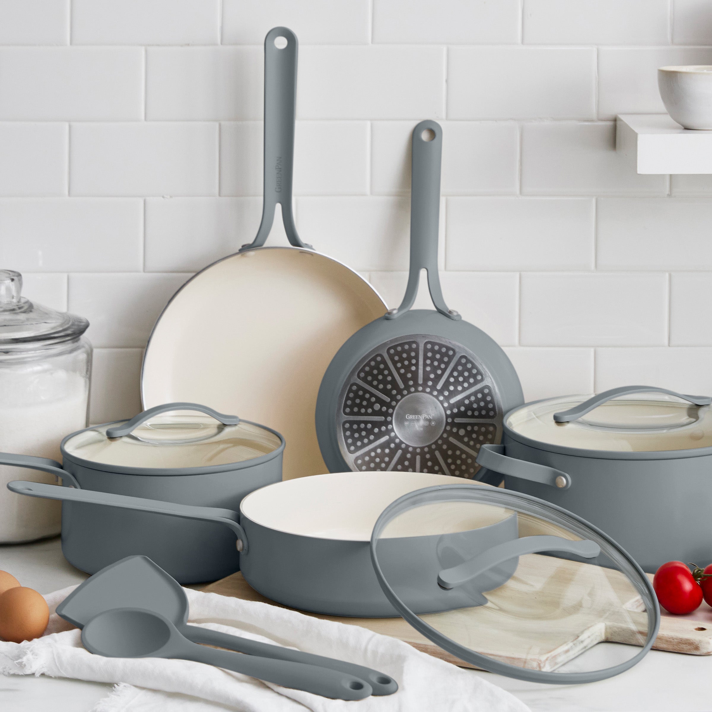 Nova Gallery Ceramic Nonstick 10-Piece Cookware Set | Gray - Image 2