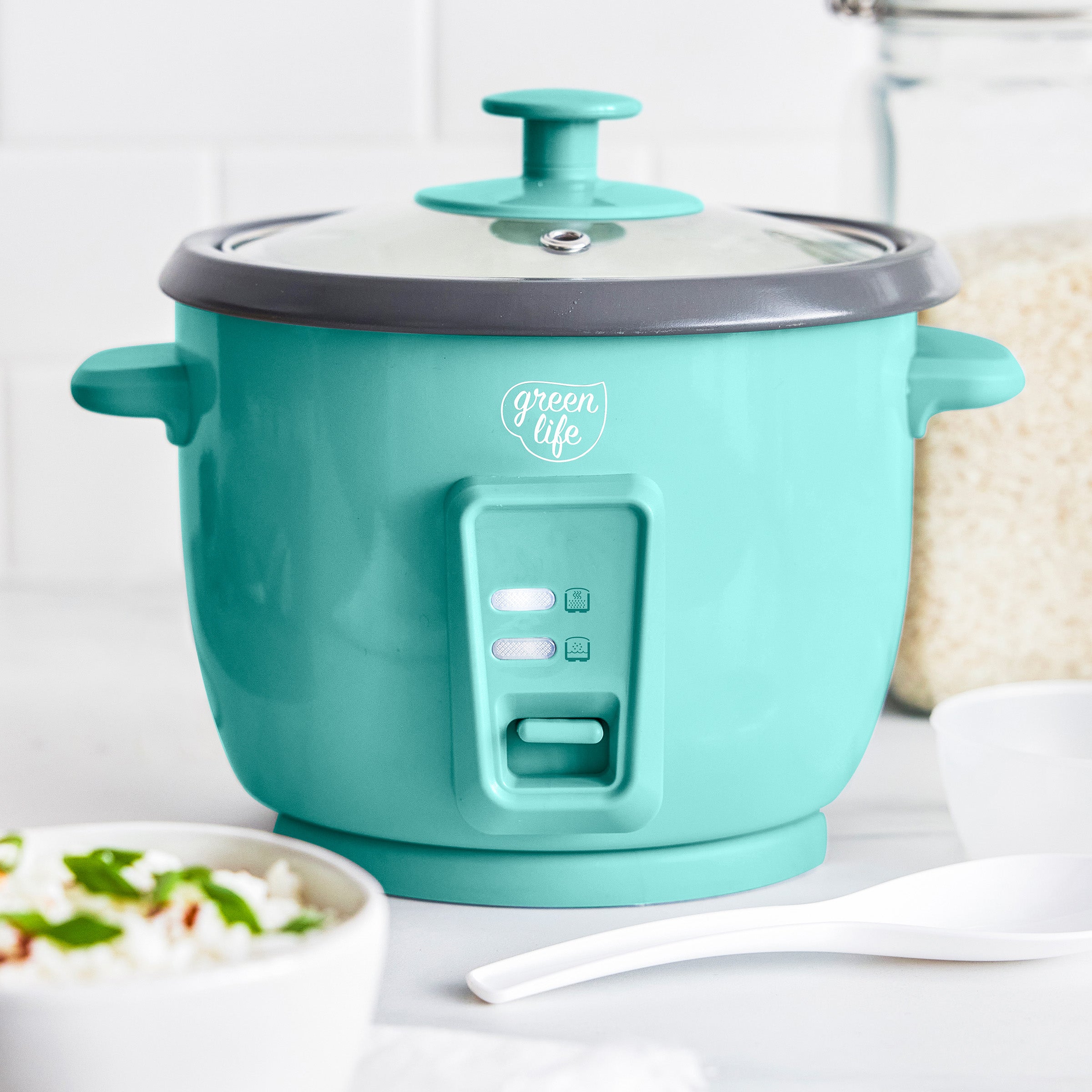GreenLife 6-Cup Rice Cooker | Turquoise - Image 2