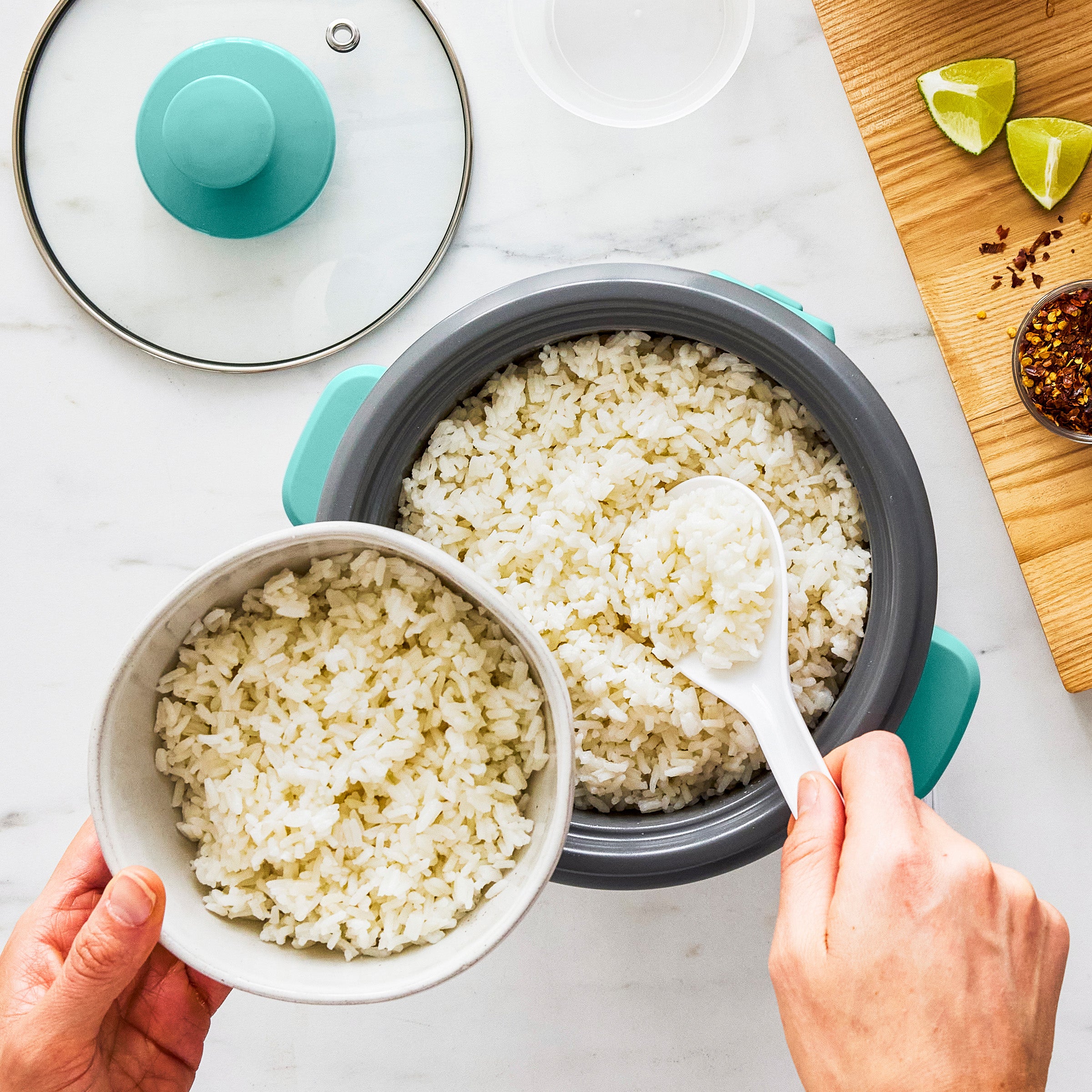 GreenLife 6-Cup Rice Cooker | Turquoise - Image 4