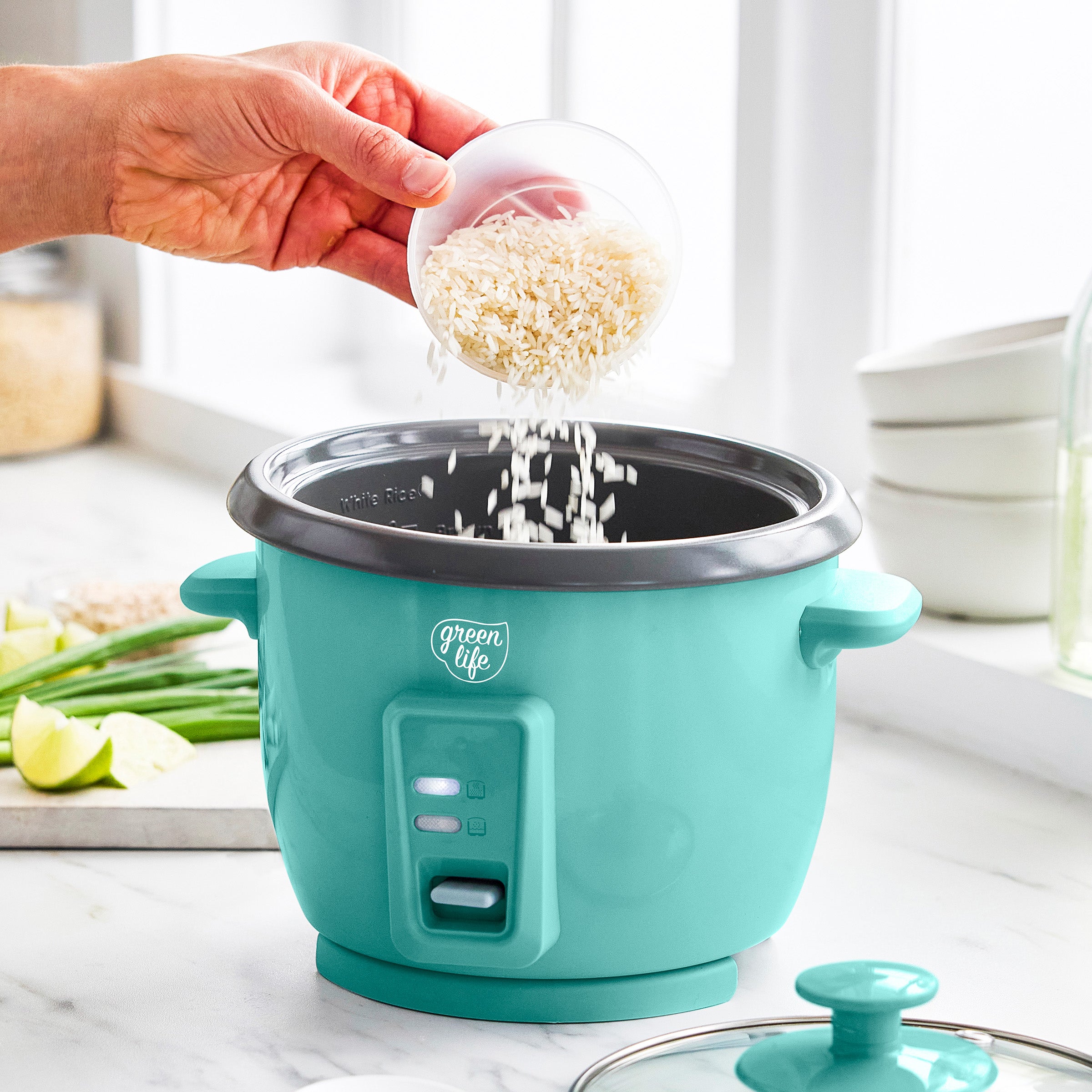 GreenLife 6-Cup Rice Cooker | Turquoise - Image 5