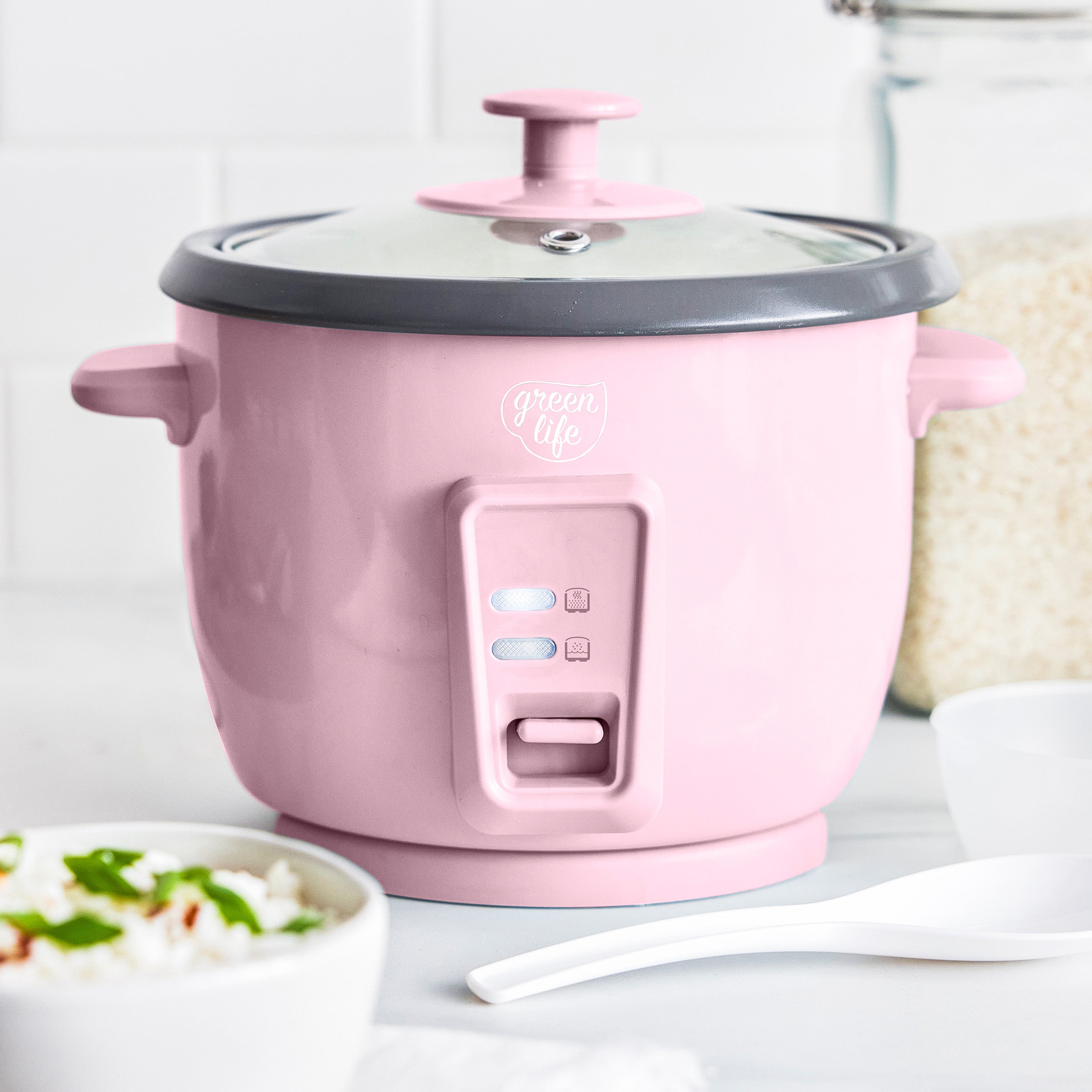 GreenLife 6-Cup Rice Cooker | Pink - Image 2