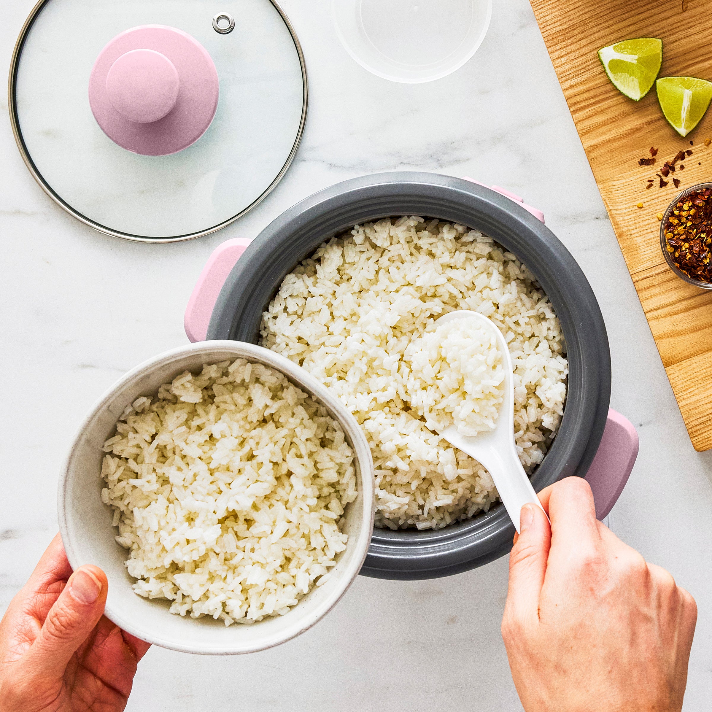 GreenLife 6-Cup Rice Cooker | Pink - Image 4