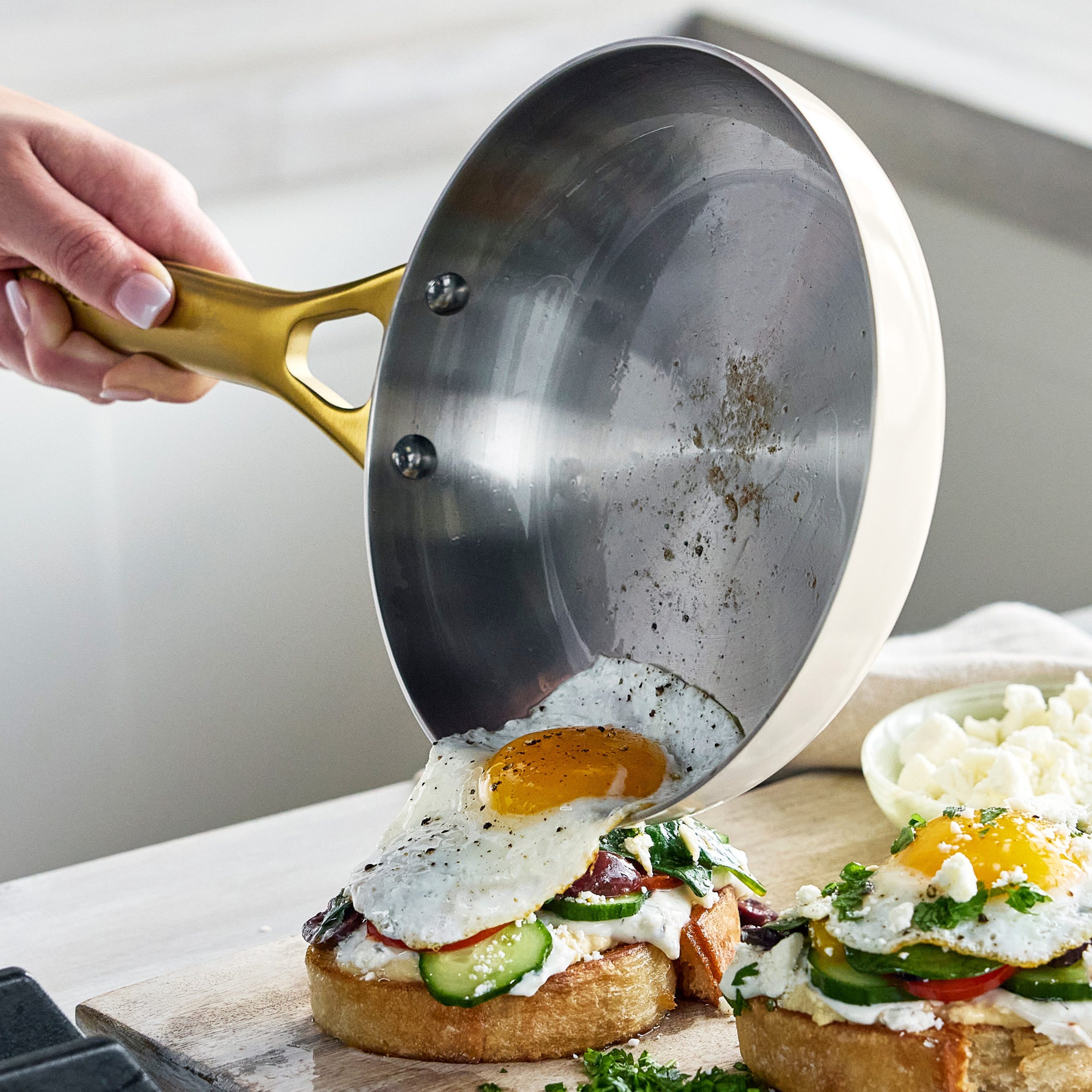Reserve Pro Uncoated Stainless Steel 8 Frypan | Cream - Image 3