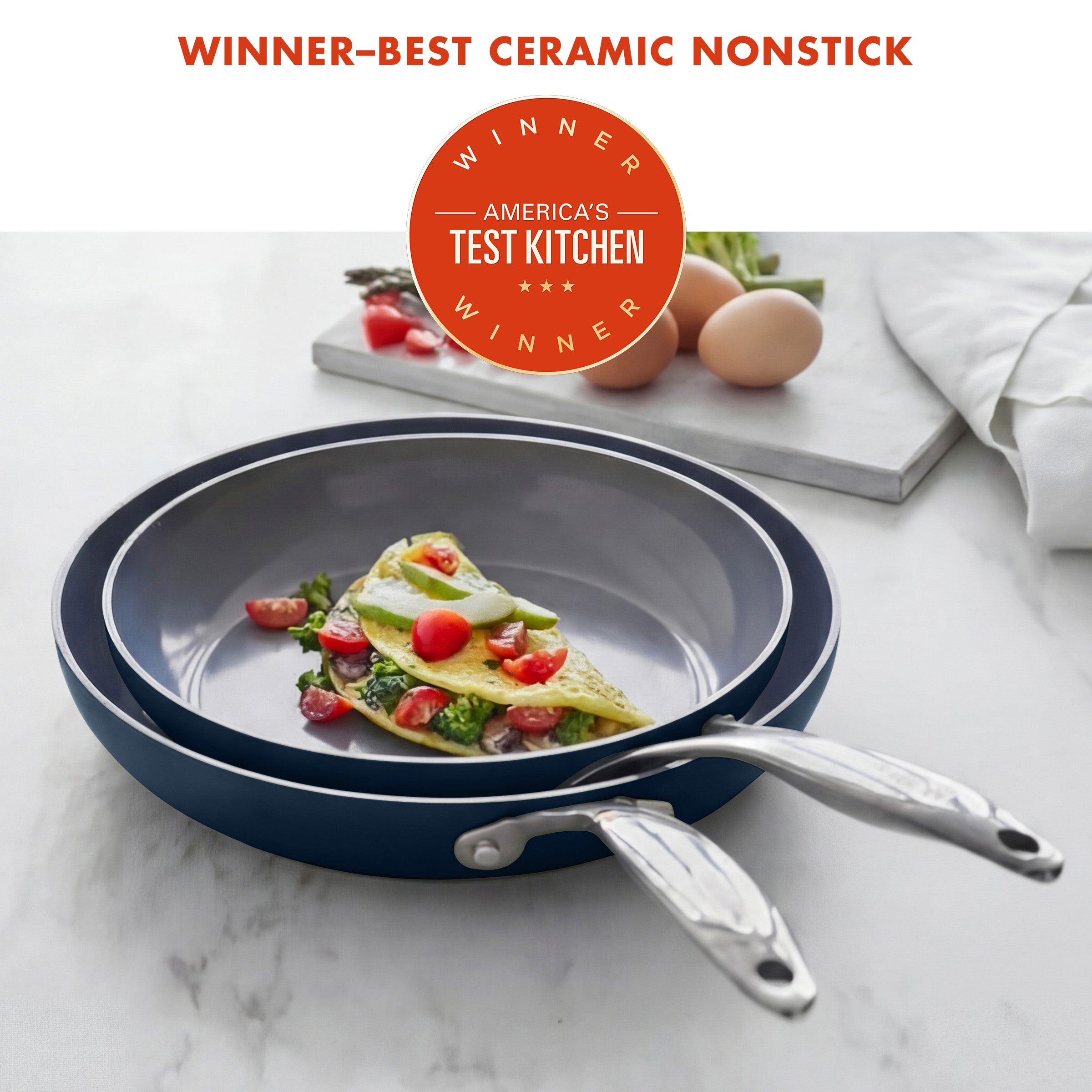 Valencia Pro Ceramic Nonstick 9.5 and 11 Frypan Set | Twilight - Image 2