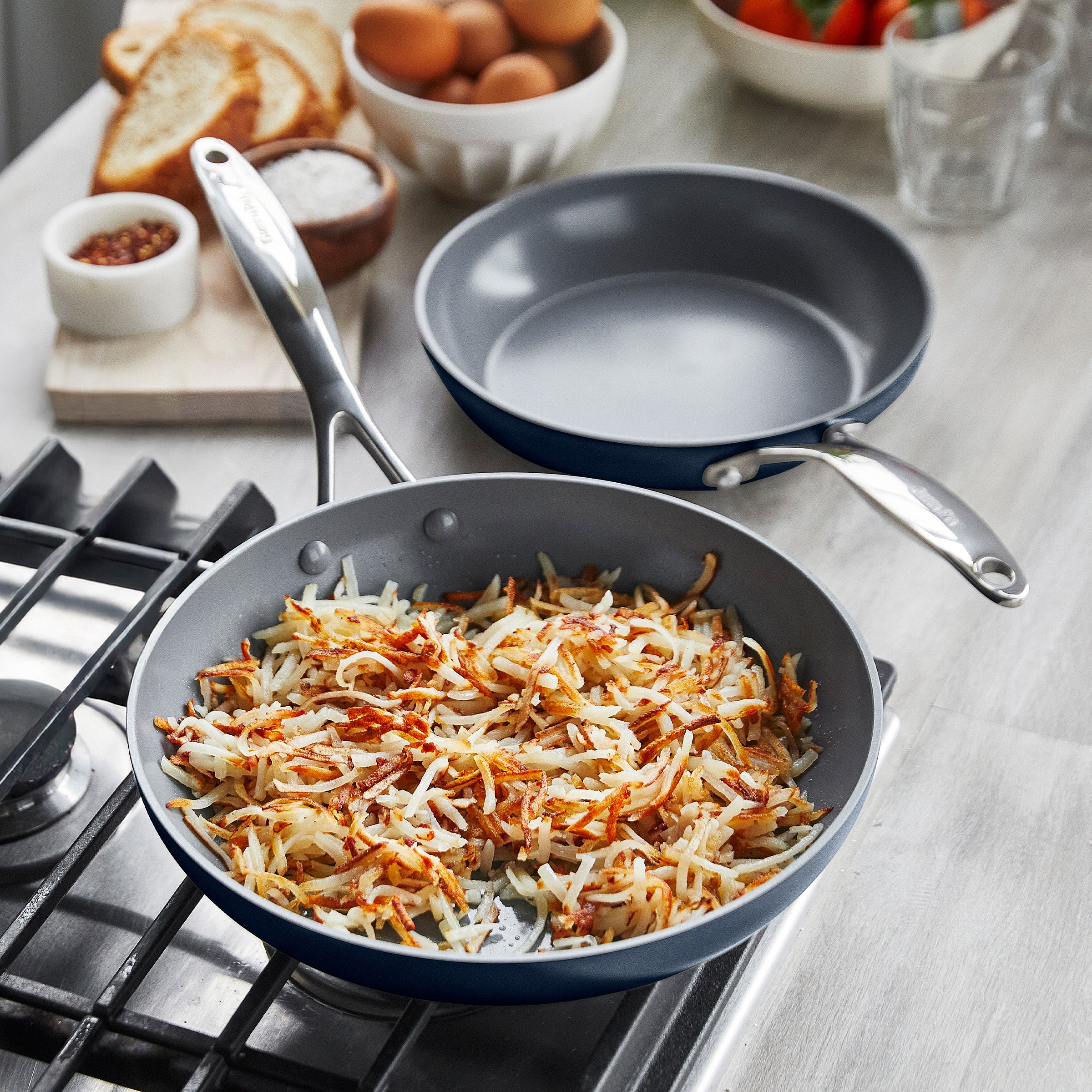 Valencia Pro Ceramic Nonstick 9.5 and 11 Frypan Set | Twilight - Image 5